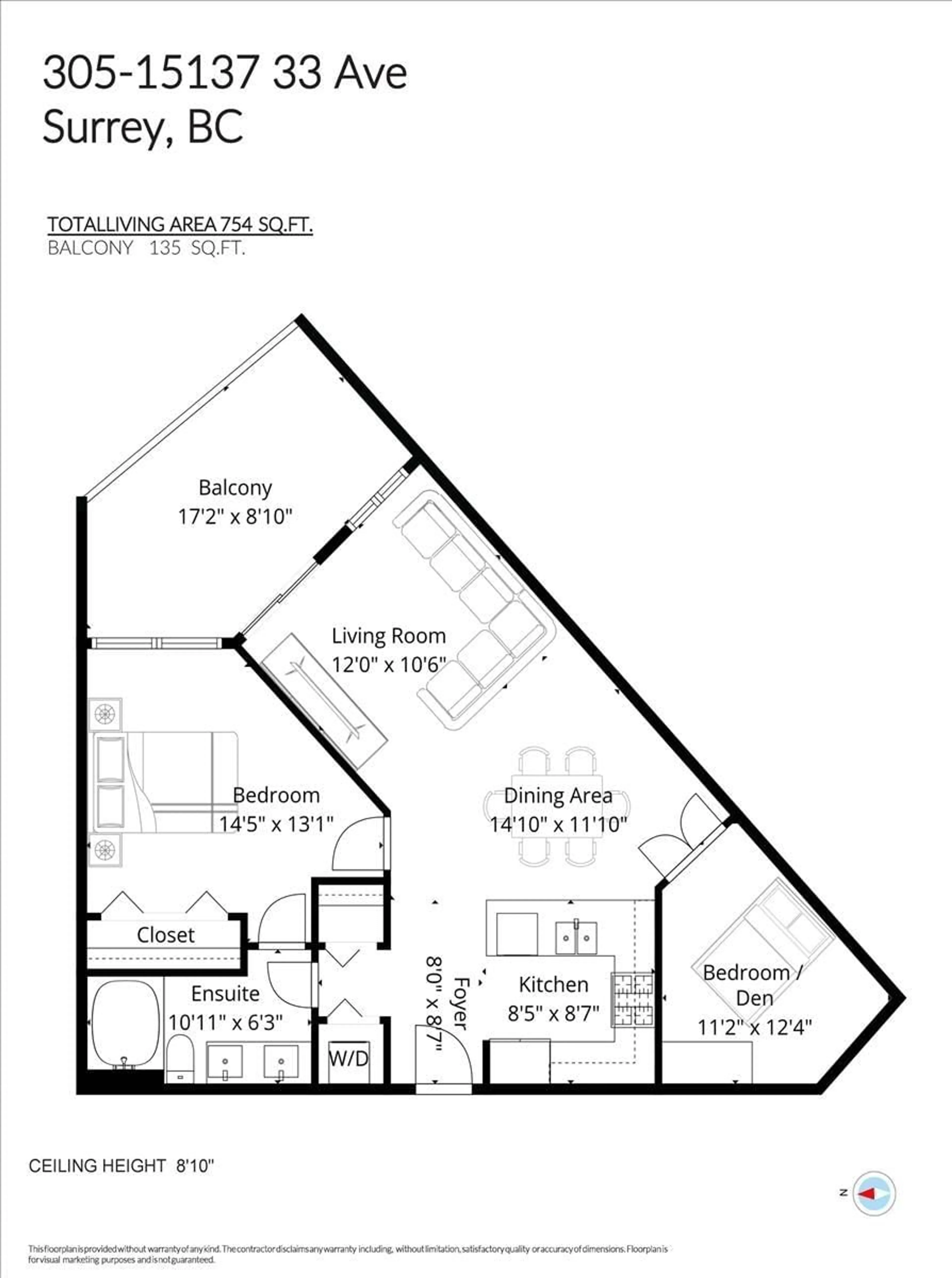 Floor plan for 305 - 15137 33 AVENUE, Surrey British Columbia V3Z0Y1