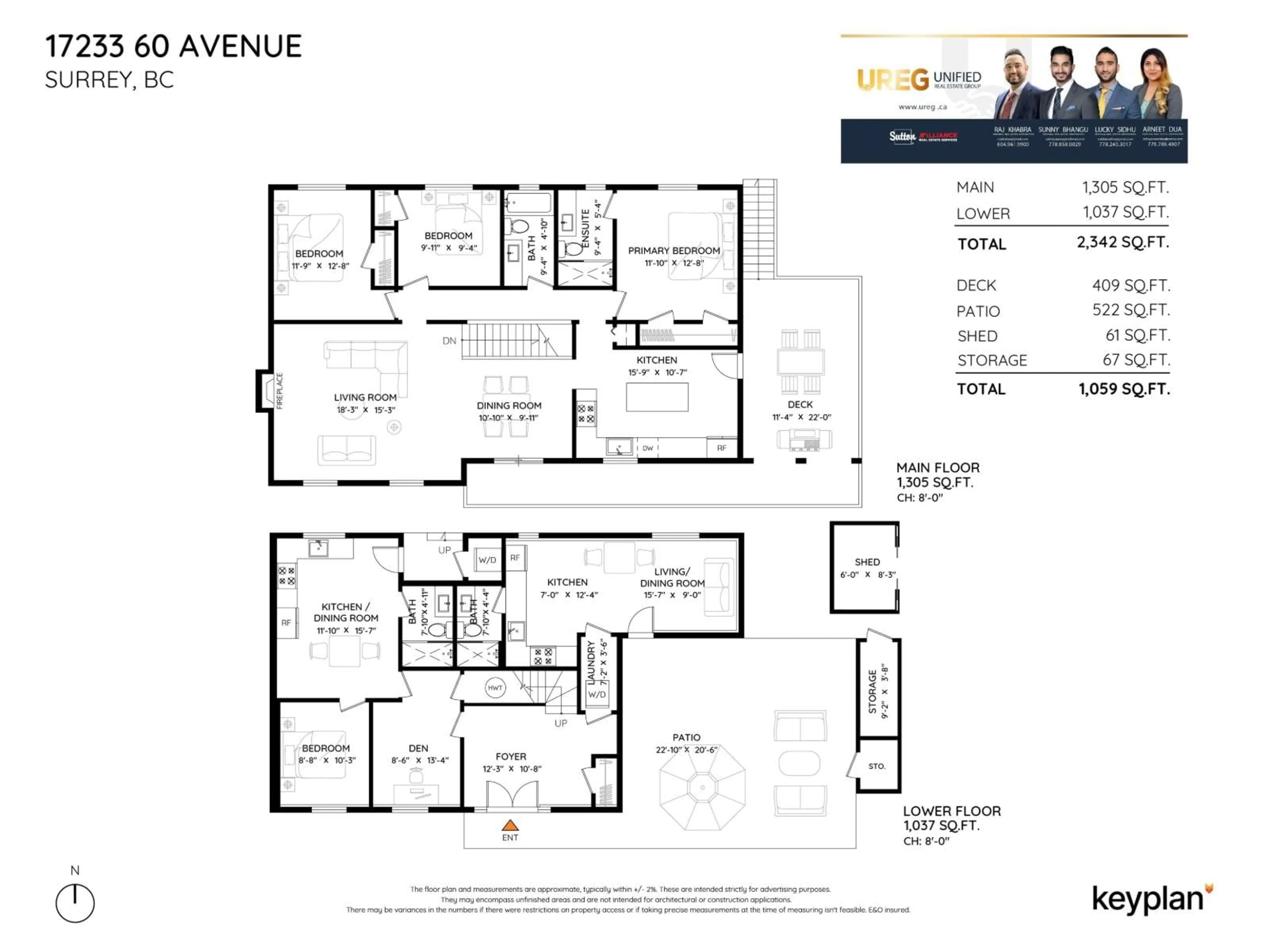 Floor plan for 17233 60 AVENUE, Surrey British Columbia V3S1T7