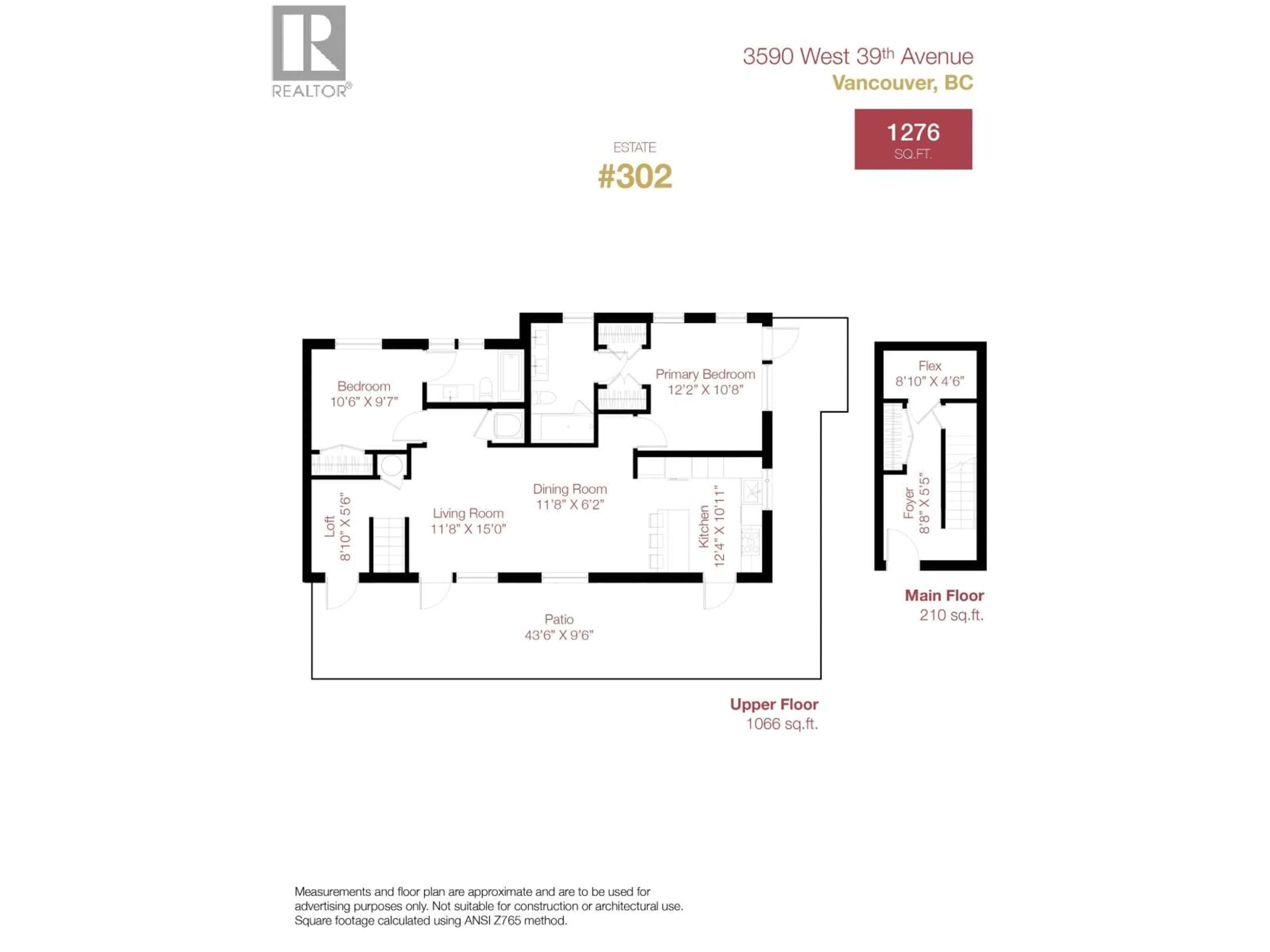 Floor plan for 302 - 3590 39TH AVENUE, Vancouver British Columbia V6N3A5