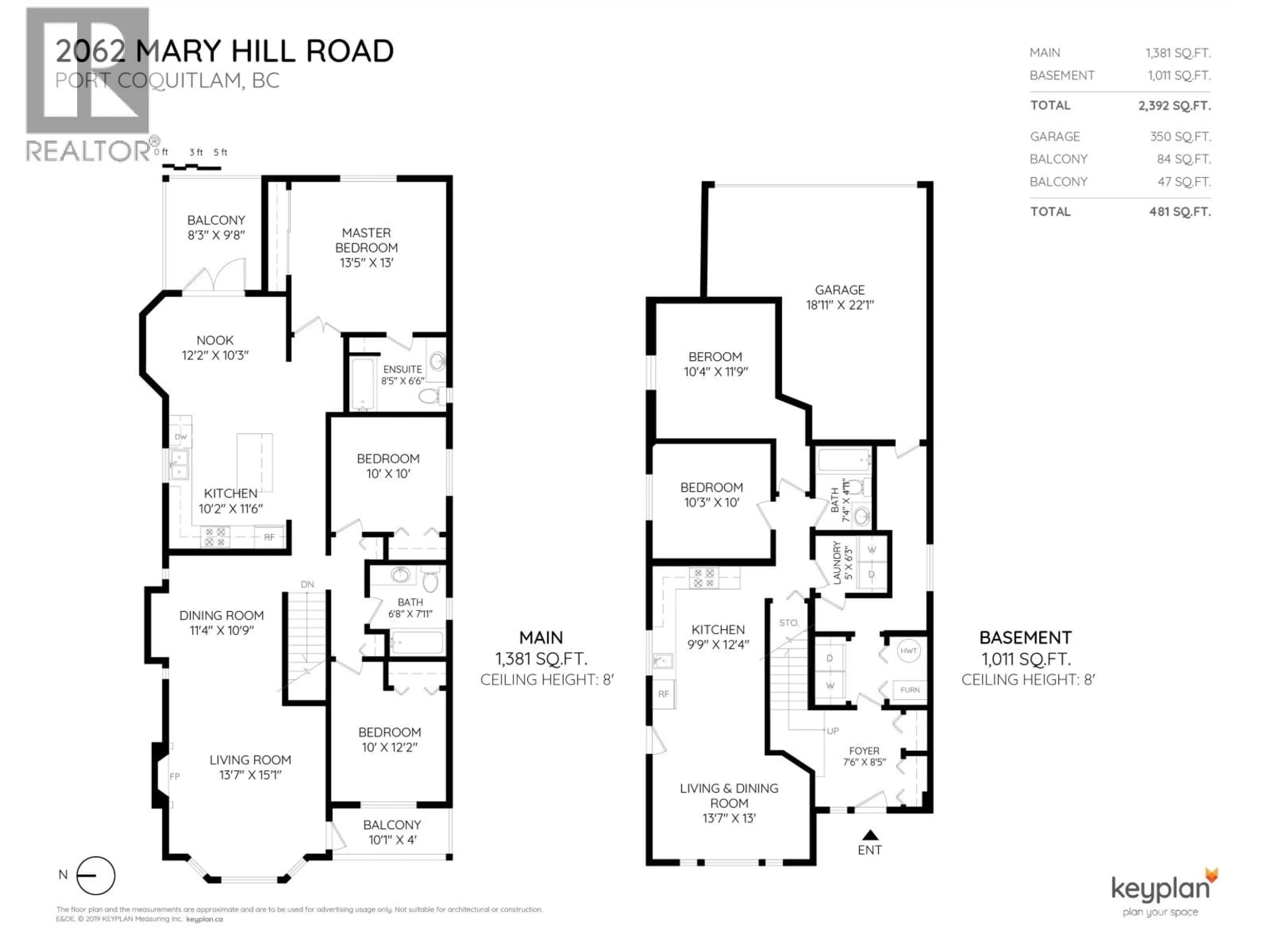 Floor plan for 2062 MARY HILL ROAD, Port Coquitlam British Columbia V3C2Z8