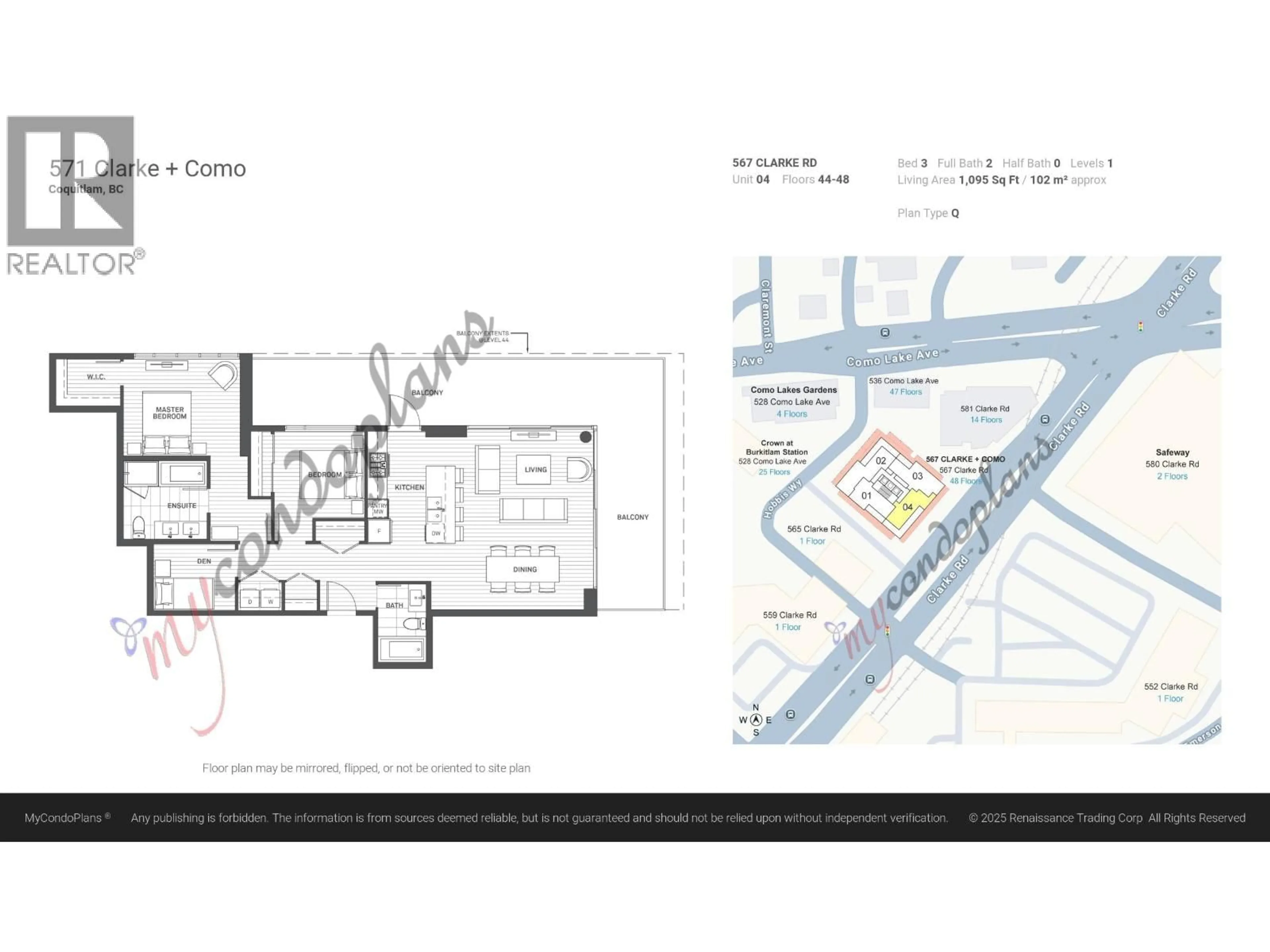 Floor plan for 4064 - 567 CLARKE ROAD, Coquitlam British Columbia V3J0K7