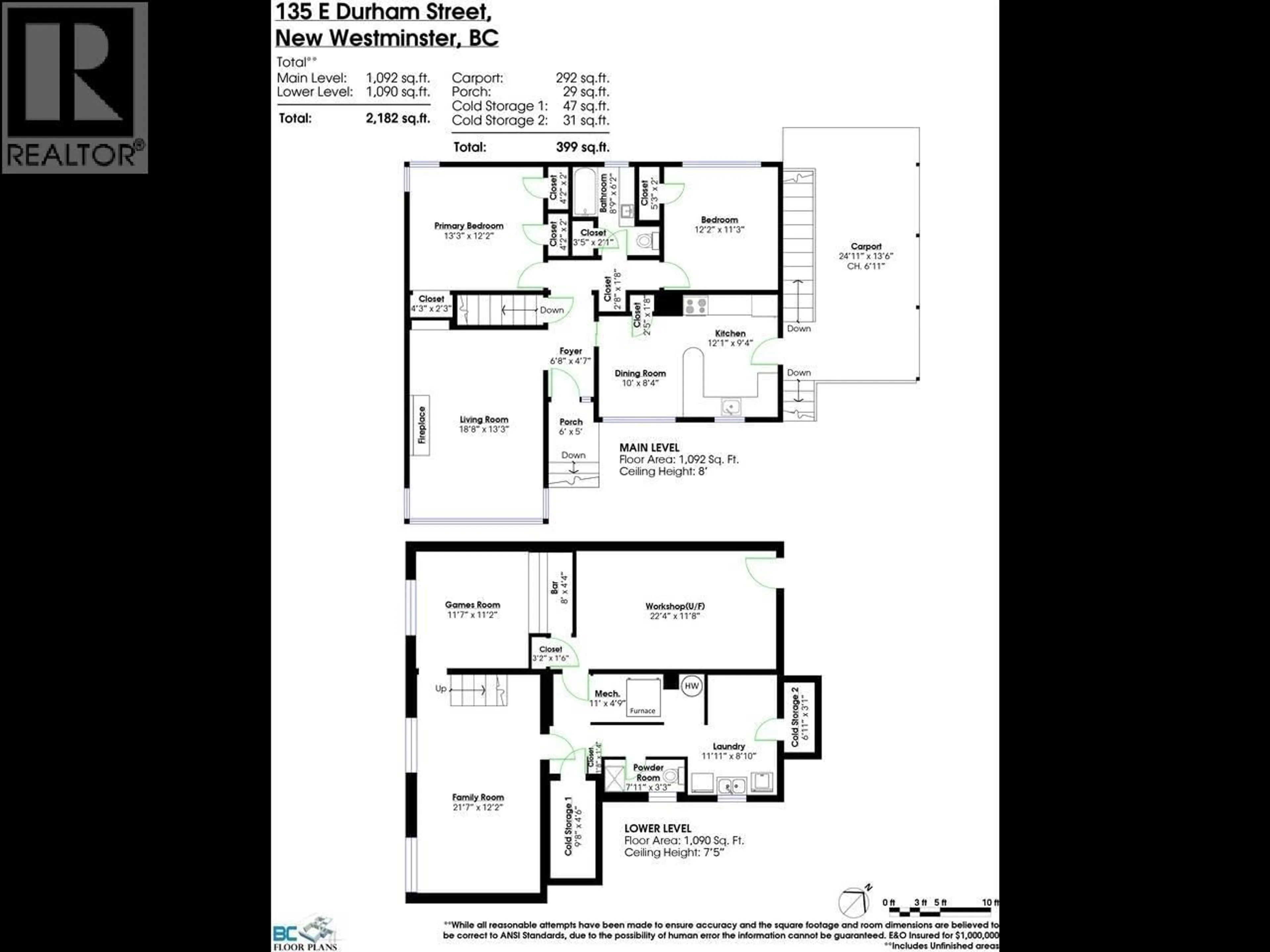 Floor plan for 135 DURHAM STREET, New Westminster British Columbia V3L4J1