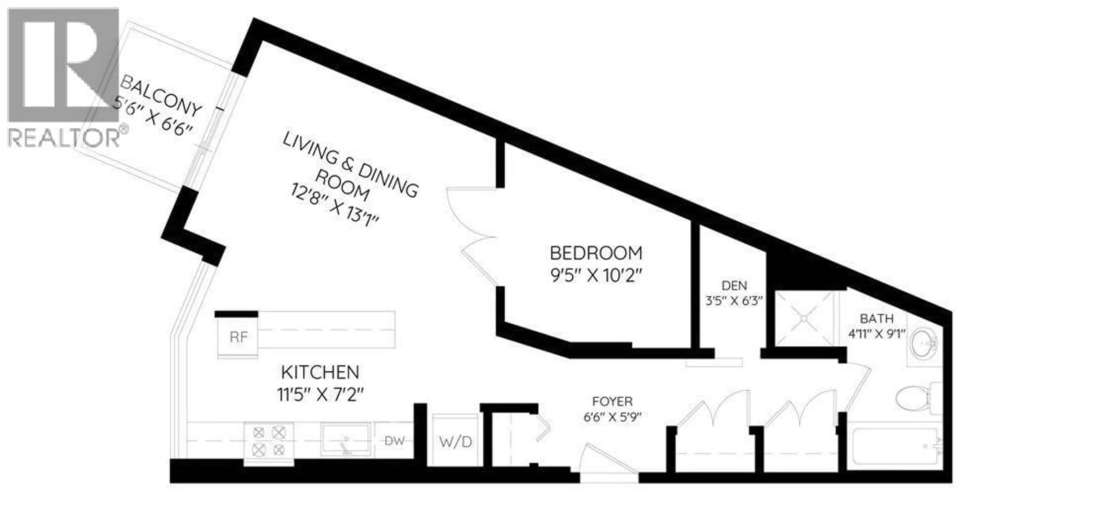Floor plan for 202 - 1199 SEYMOUR STREET, Vancouver British Columbia V6B1K3