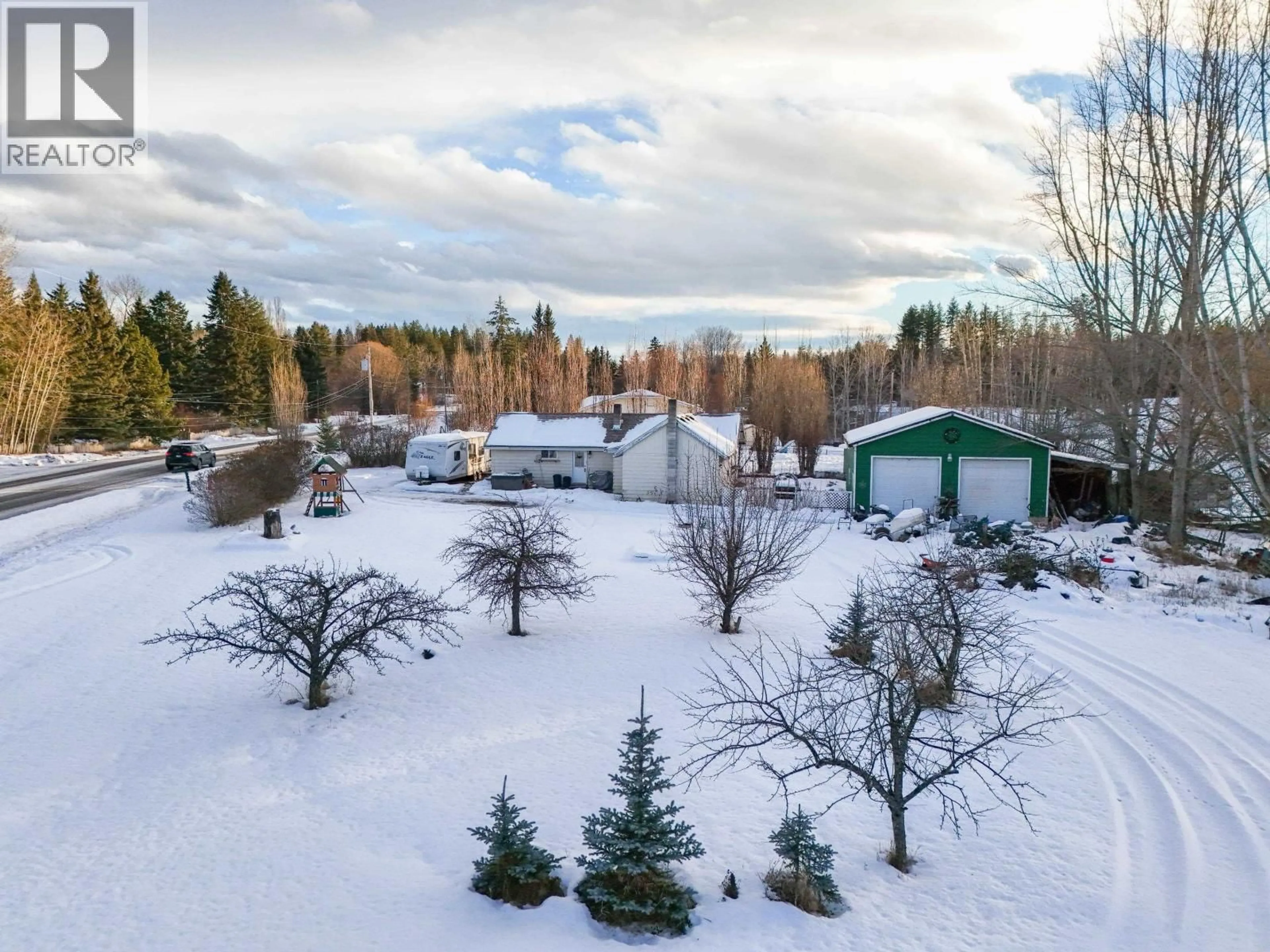 A pic from outside/outdoor area/front of a property/back of a property/a pic from drone, forest/trees view for 2412 RED BLUFF ROAD, Quesnel British Columbia V2J6C2