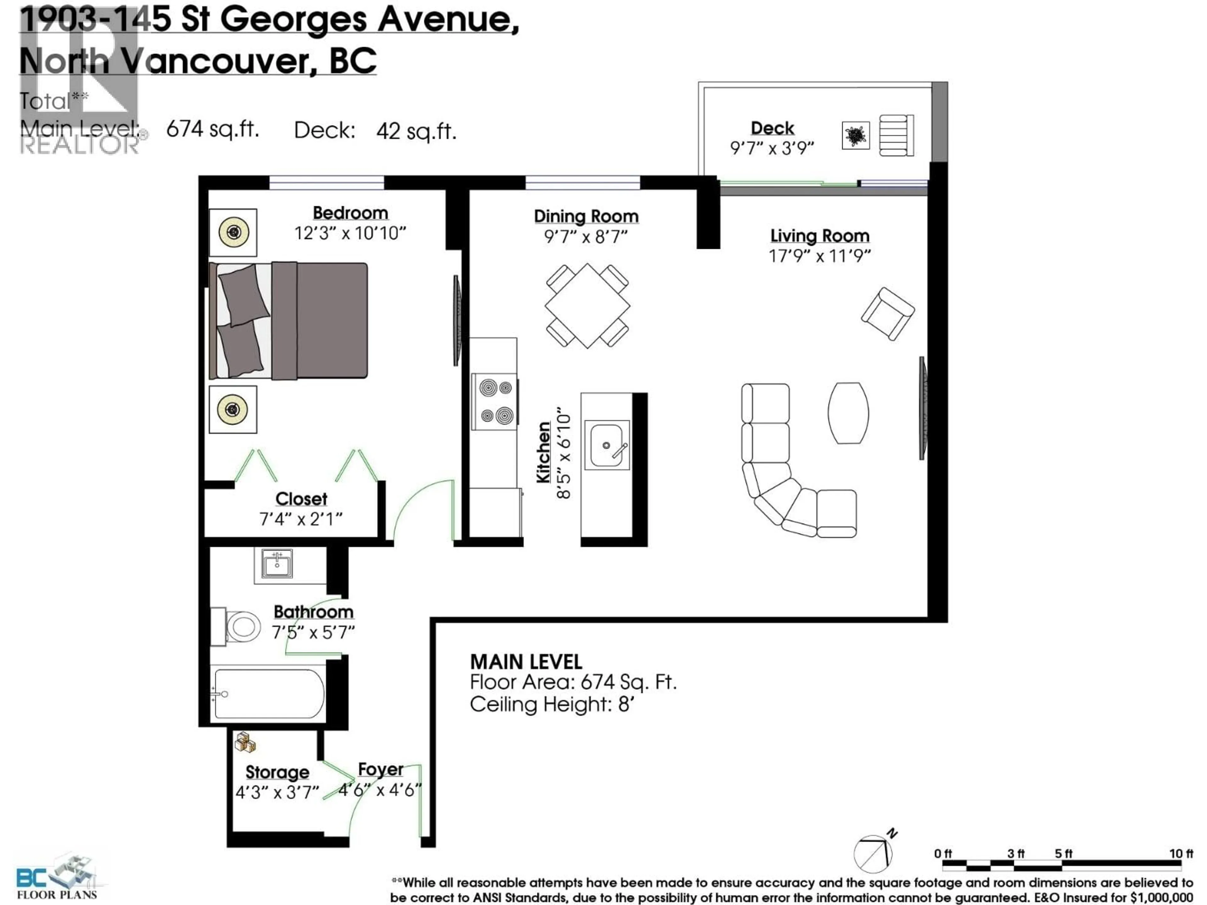 Floor plan for 1903 - 145 ST. GEORGES AVENUE, North Vancouver British Columbia V7L3G8
