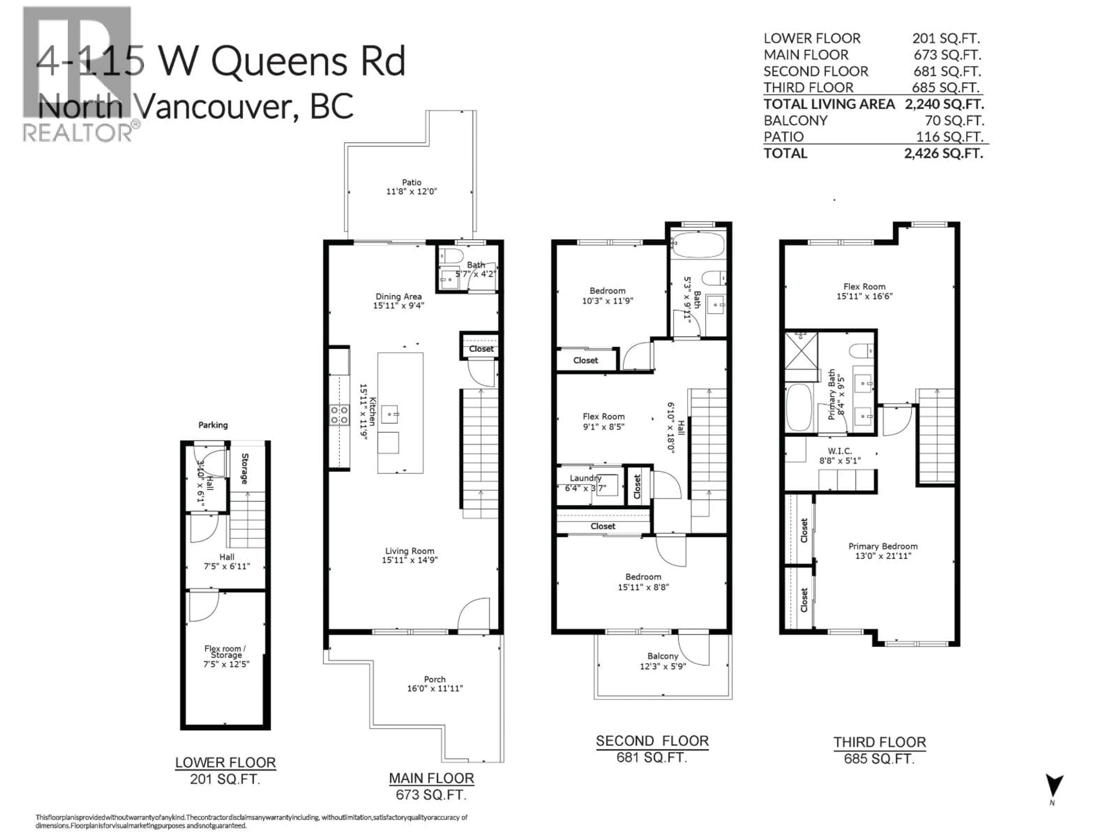 Floor plan for 4 - 115 QUEENS ROAD, North Vancouver British Columbia V7N2K4