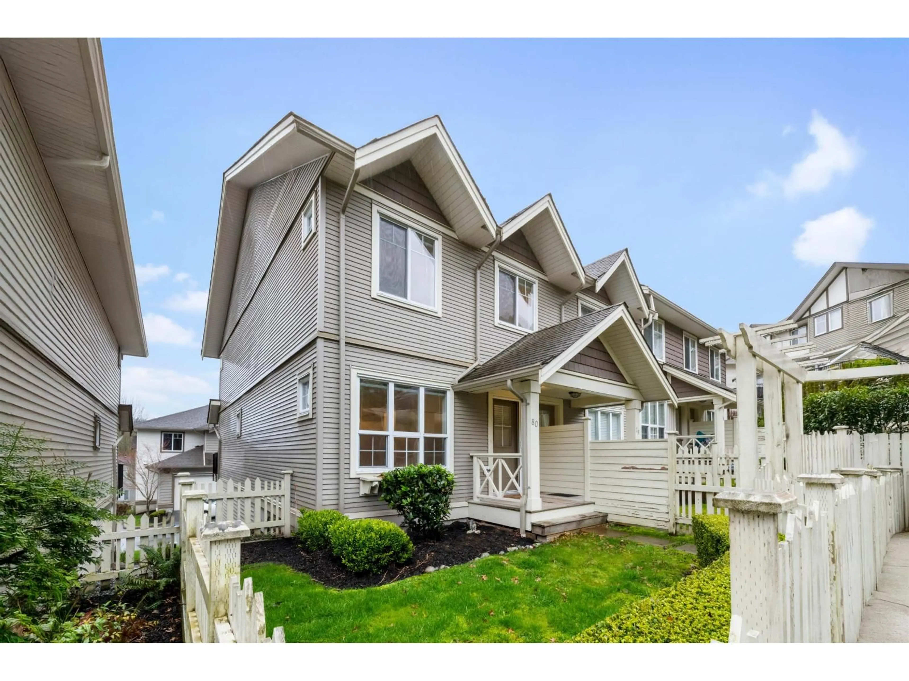 Home with vinyl exterior material, street for 80 - 4401 BLAUSON BOULEVARD, Abbotsford British Columbia V3G0A4