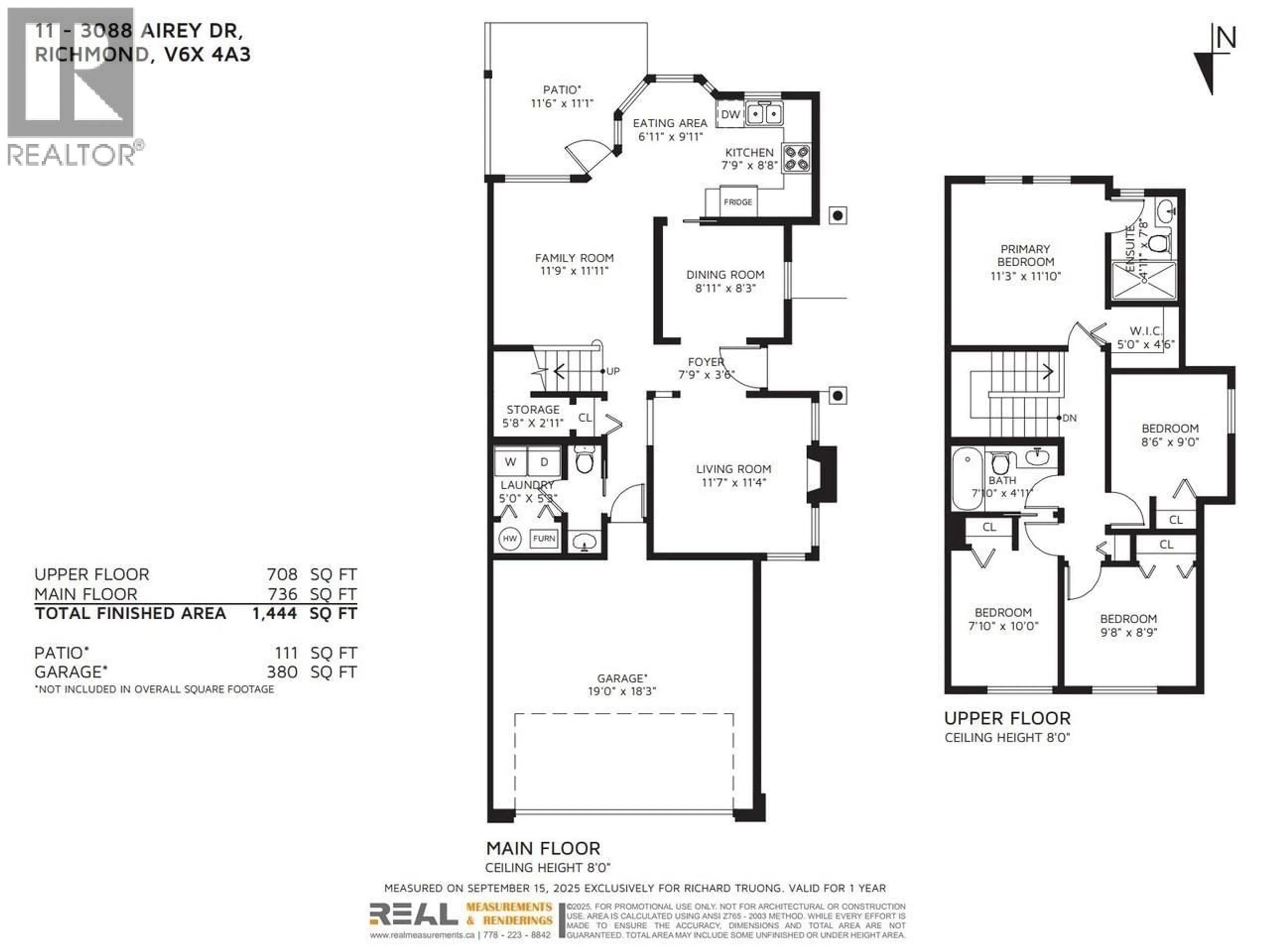 Floor plan for 11 - 3088 AIREY DRIVE, Richmond British Columbia V6X4A3