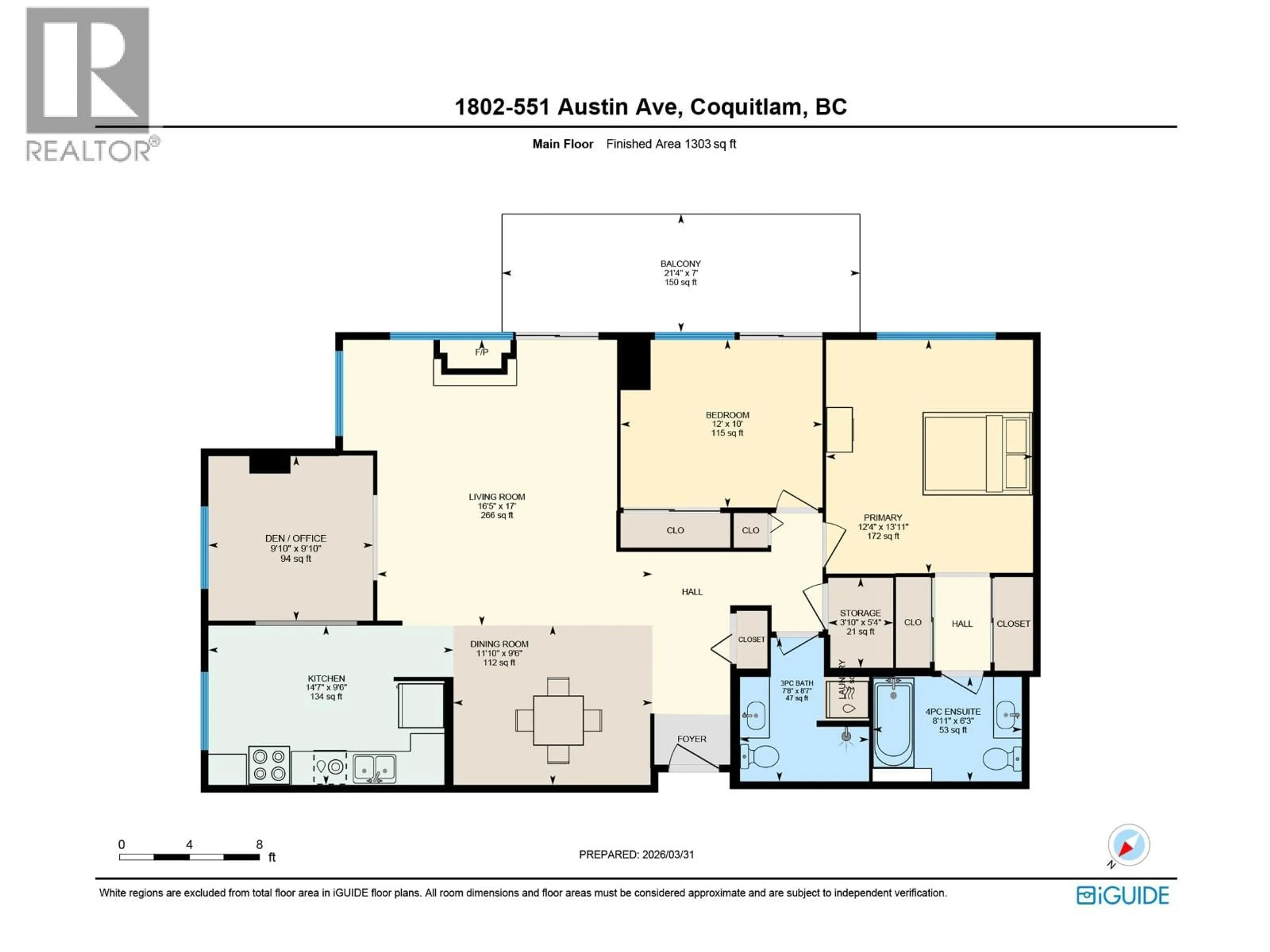 Floor plan for 1802 - 551 AUSTIN AVENUE, Coquitlam British Columbia V3K6R7