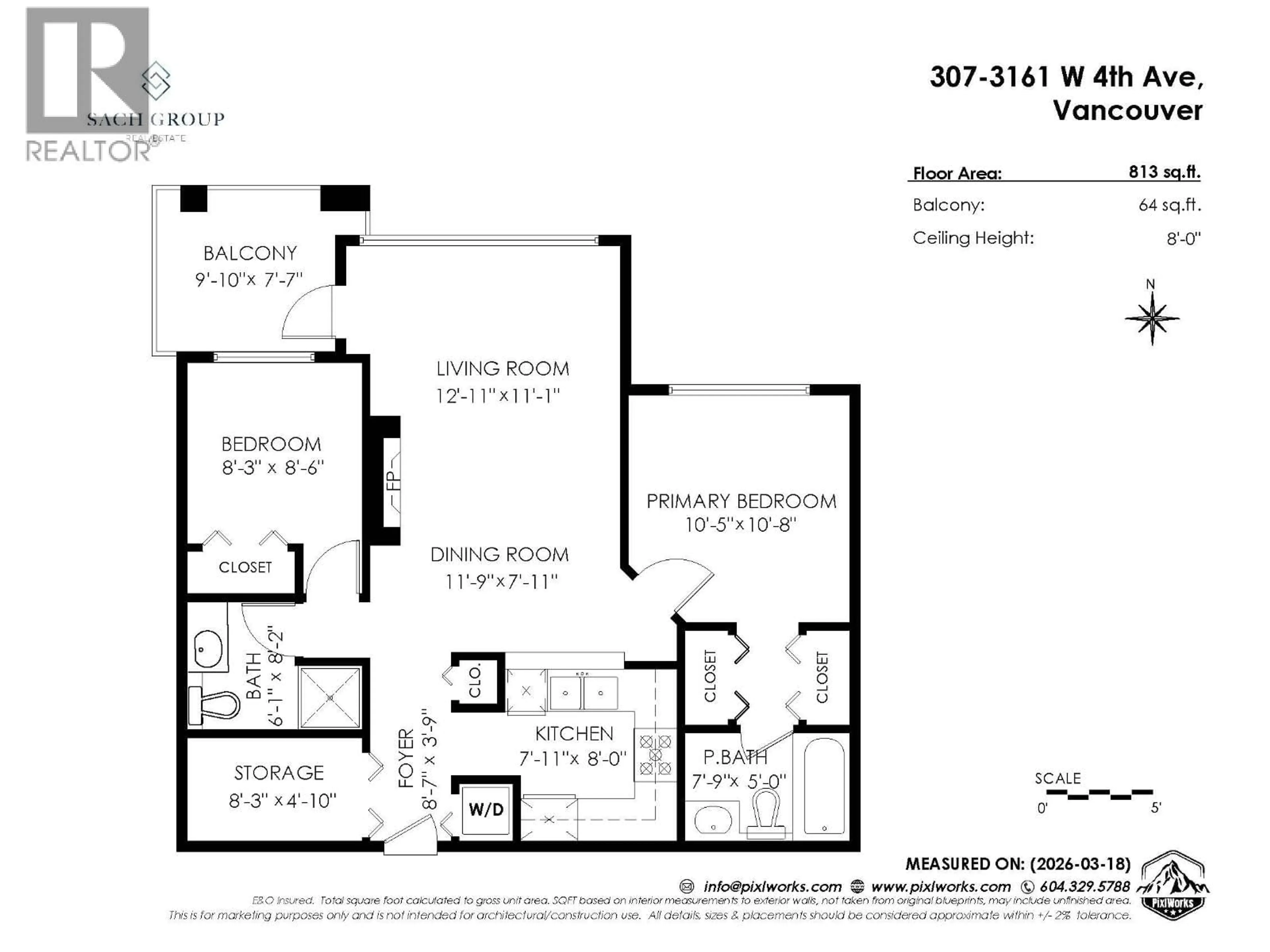 Floor plan for 307 - 3161 4TH AVENUE, Vancouver British Columbia V6K1R6