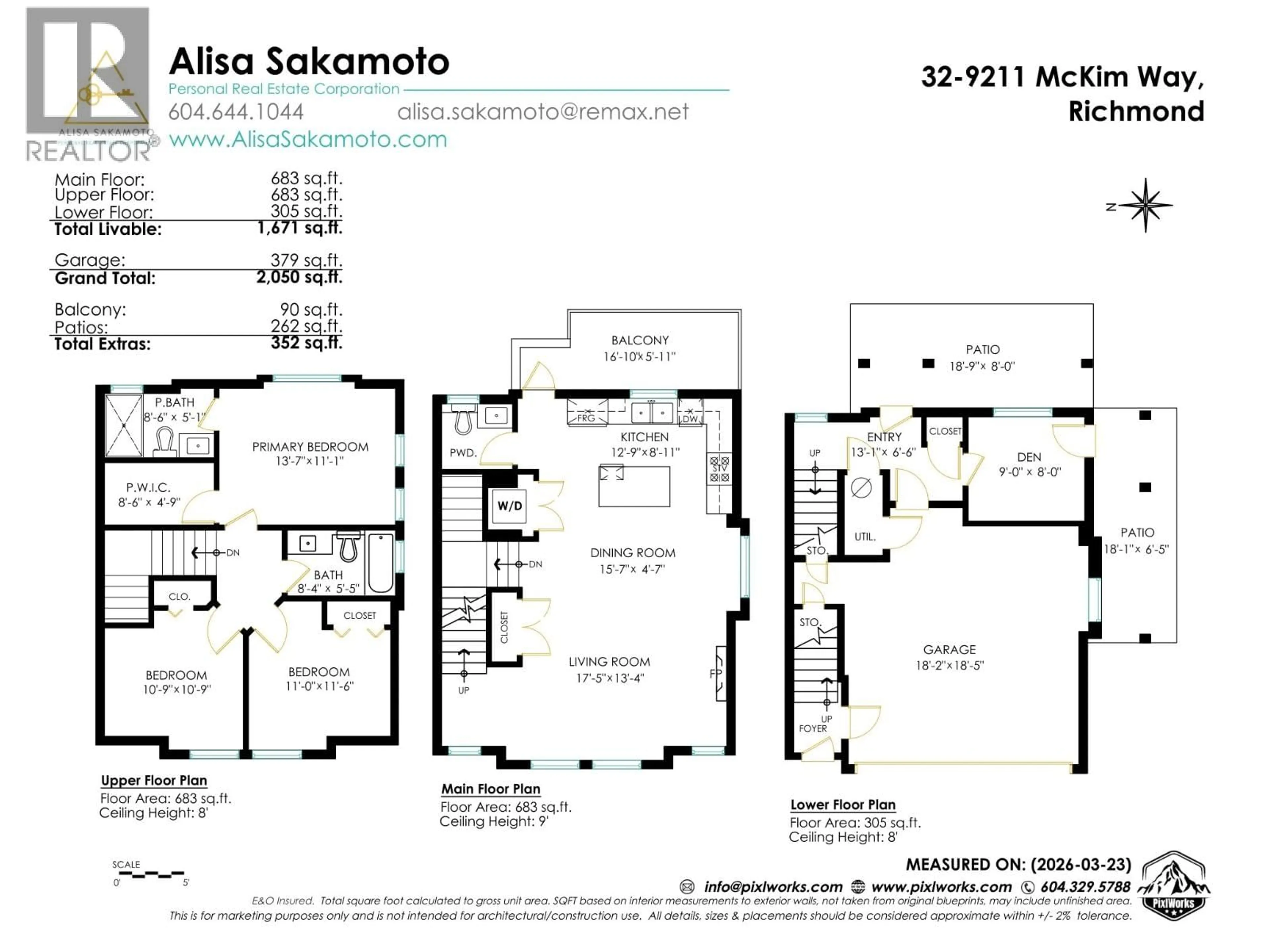 Floor plan for 32 - 9211 MCKIM WAY, Richmond British Columbia V6X0T1