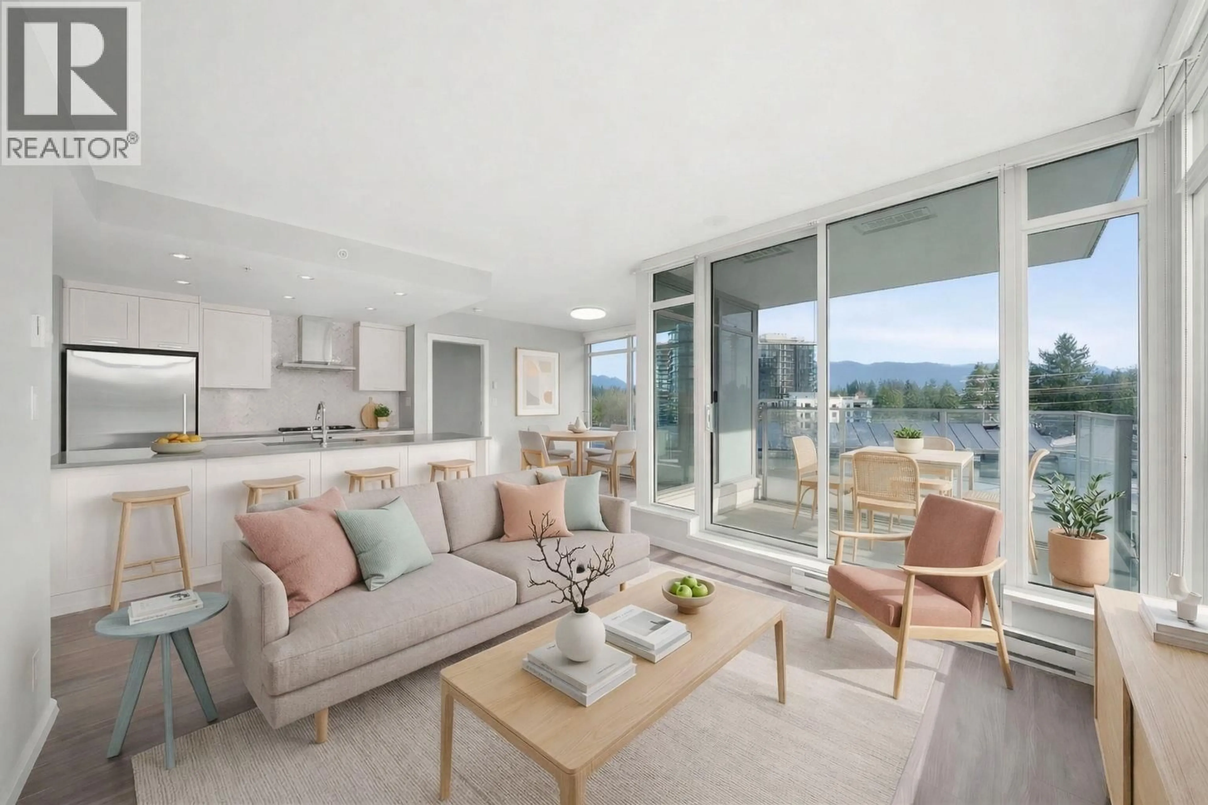 Living room with furniture, unknown for 807 - 520 COMO LAKE AVENUE, Coquitlam British Columbia V3J0E8