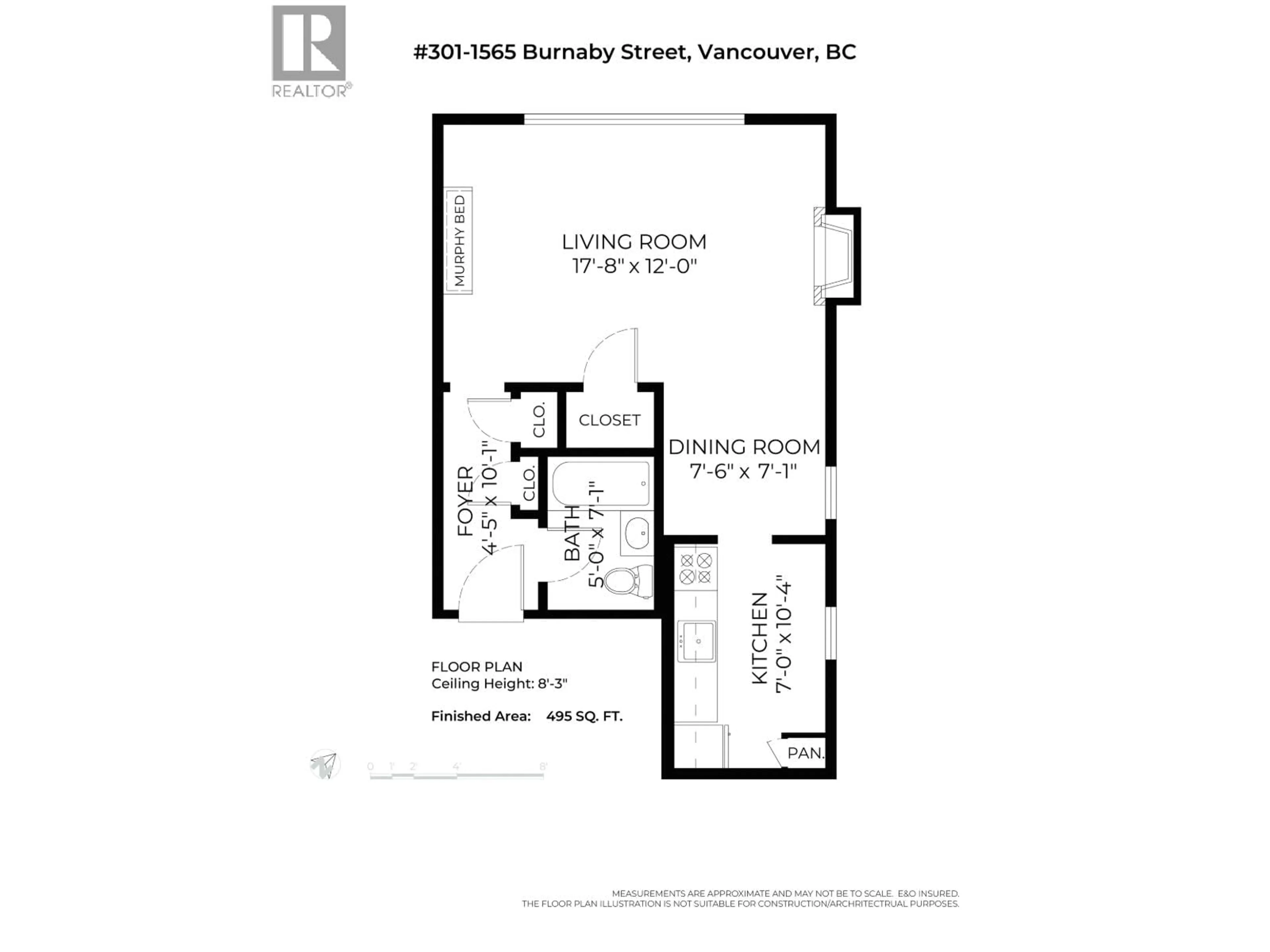 Floor plan for 303 - 1565 BURNABY STREET, Vancouver British Columbia V6G1X1