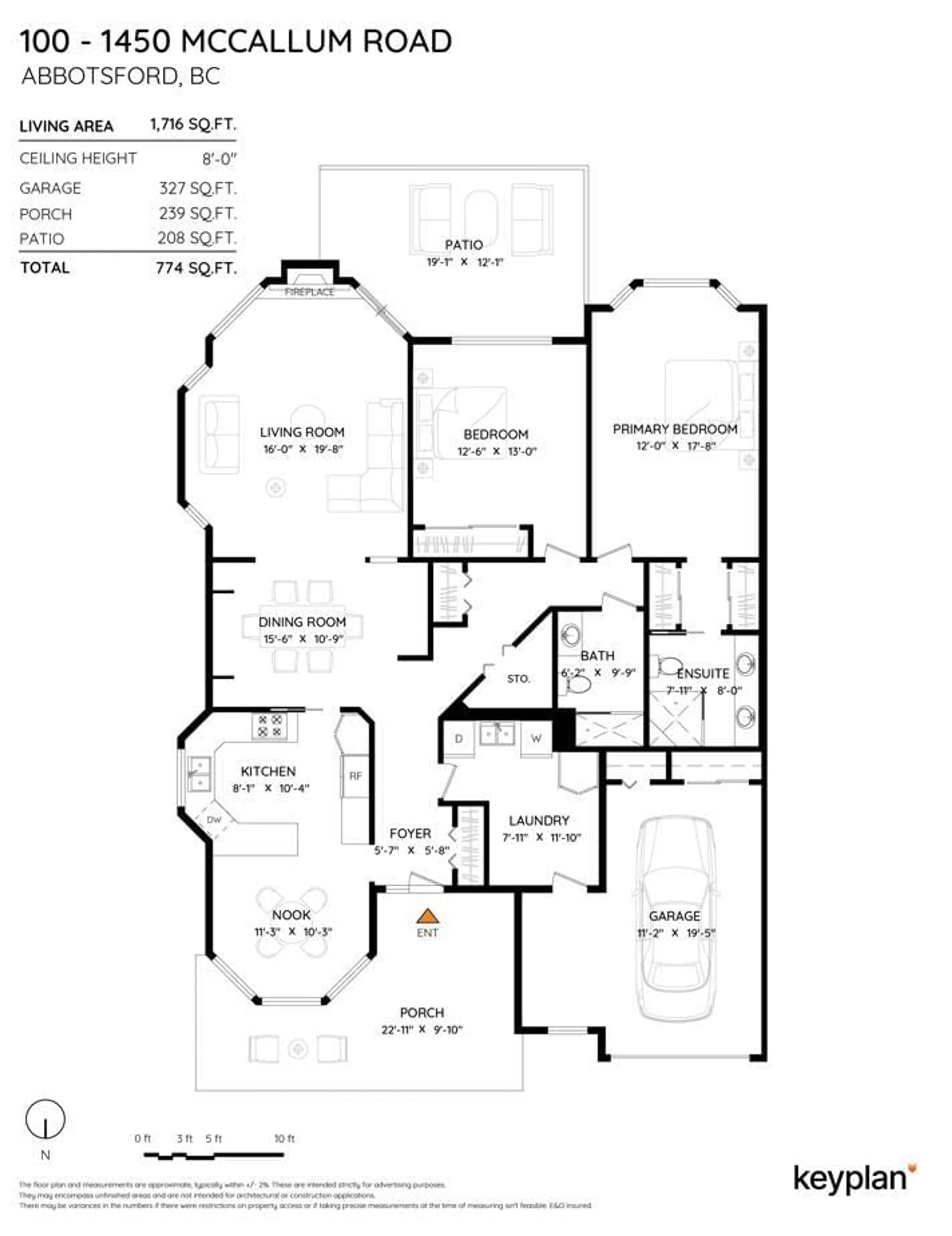 Floor plan for 100 - 1450 MCCALLUM ROAD, Abbotsford British Columbia V2S8A3