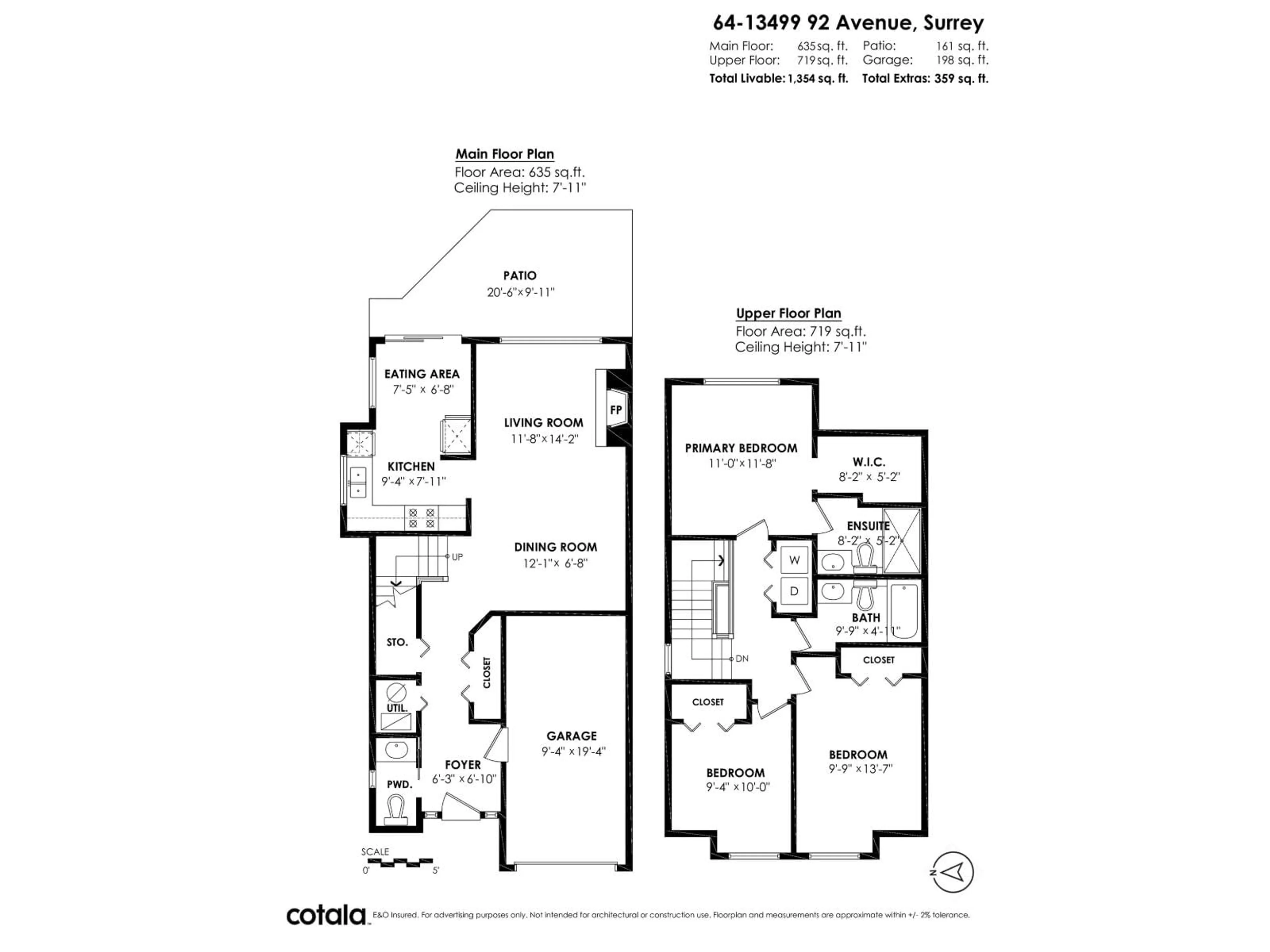 Floor plan for 64 - 13499 92 AVENUE, Surrey British Columbia V3V8B7
