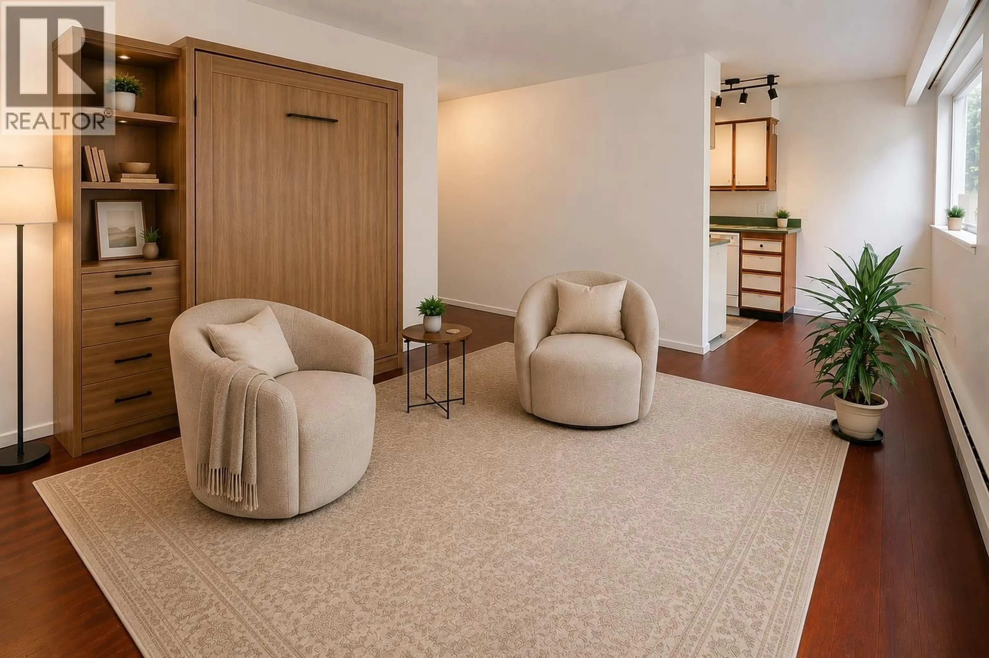 Living room with furniture, carpet floor for 210 - 1050 JERVIS STREET, Vancouver British Columbia V6E2C1
