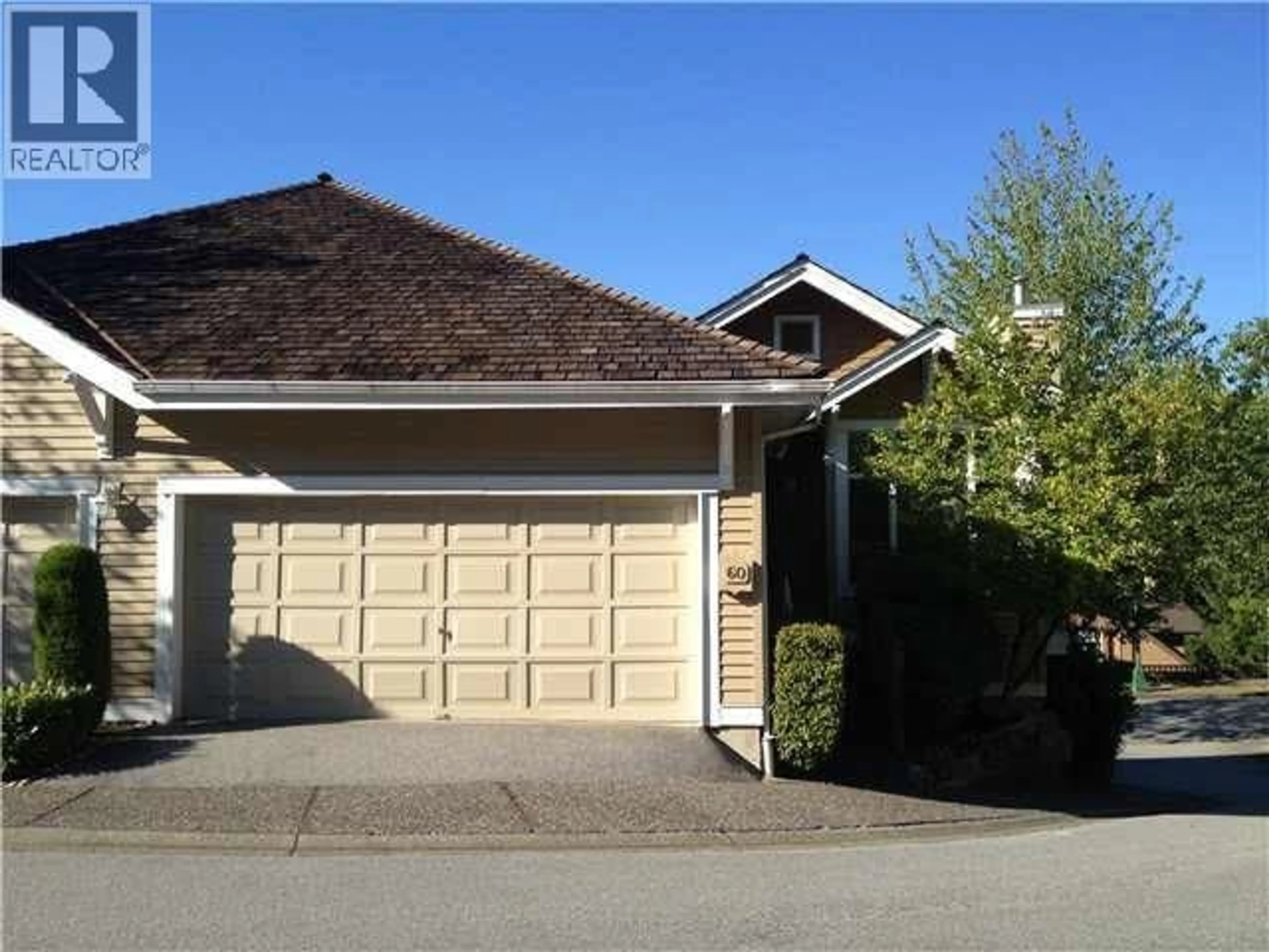 Home with vinyl exterior material, street for 60 - 5200 OAKMOUNT CRESCENT, Burnaby British Columbia V5H4S1
