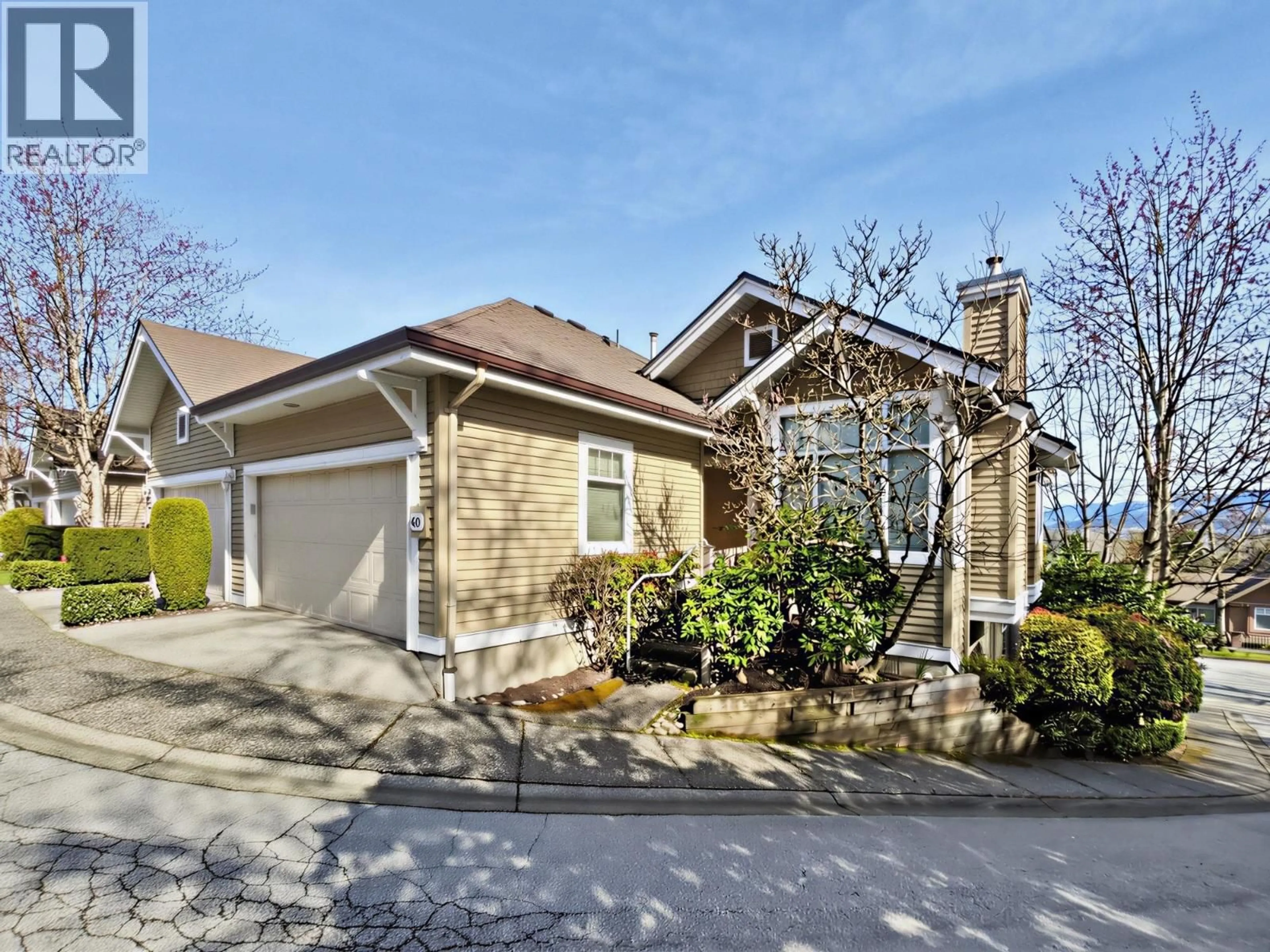 Home with vinyl exterior material, street for 60 - 5200 OAKMOUNT CRESCENT, Burnaby British Columbia V5H4S1