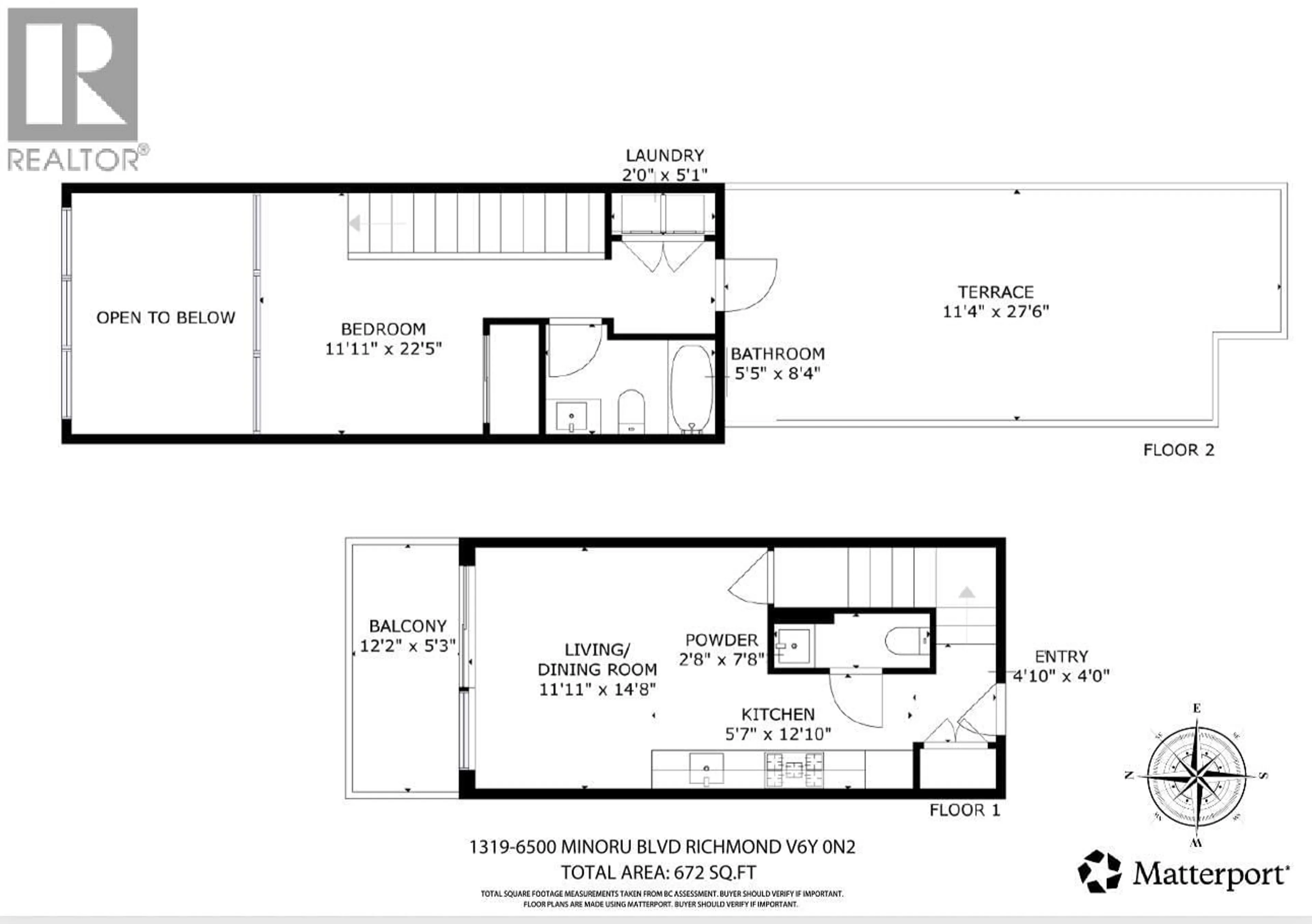 Floor plan for 1319 - 6500 MINORU BOULEVARD, Richmond British Columbia V6Y0N2