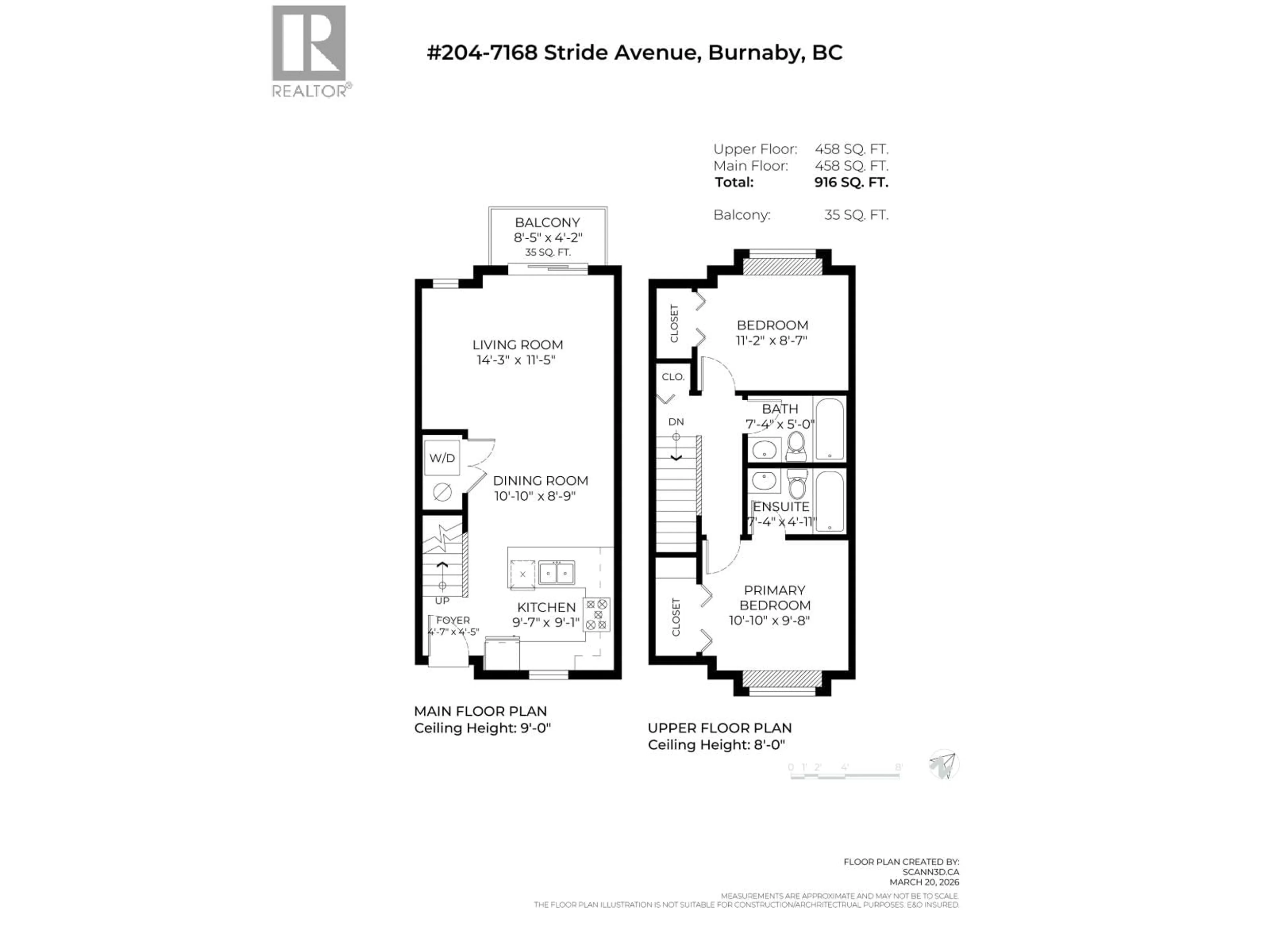 Floor plan for 204 - 7168 STRIDE AVENUE, Burnaby British Columbia V3N1T7