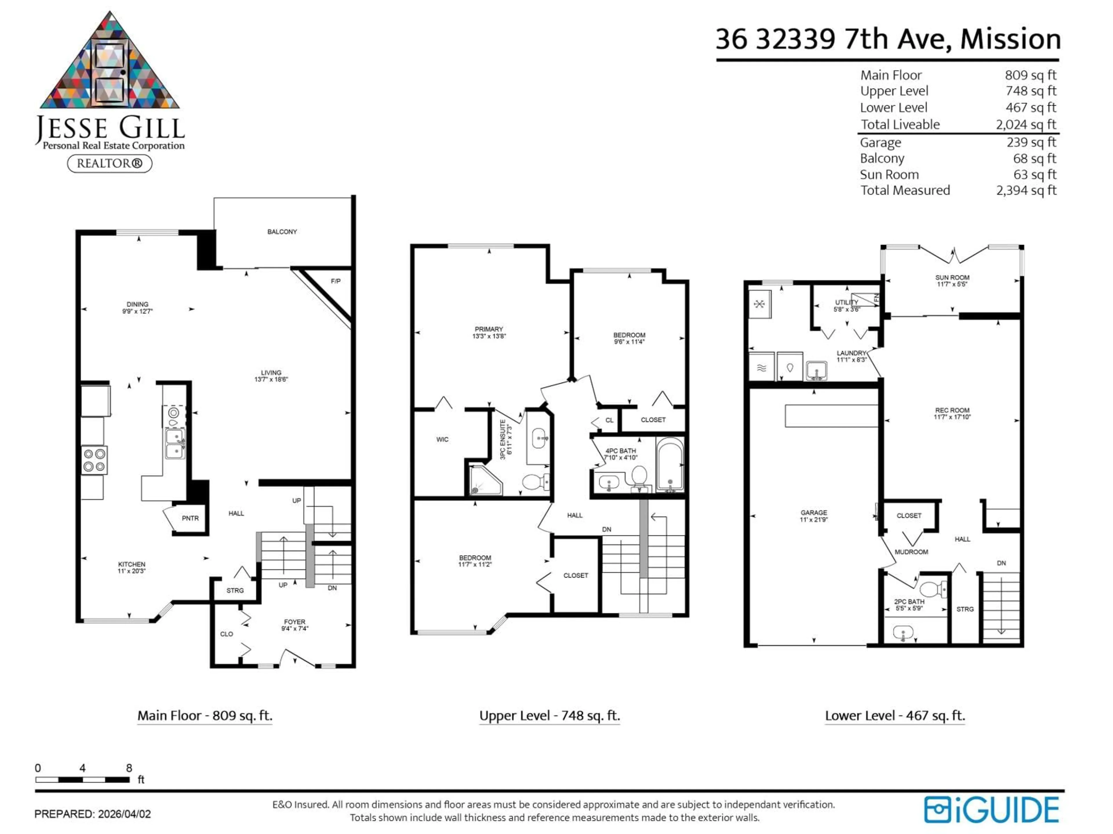 Floor plan for 36 - 32339 7 AVENUE, Mission British Columbia V2V6T7