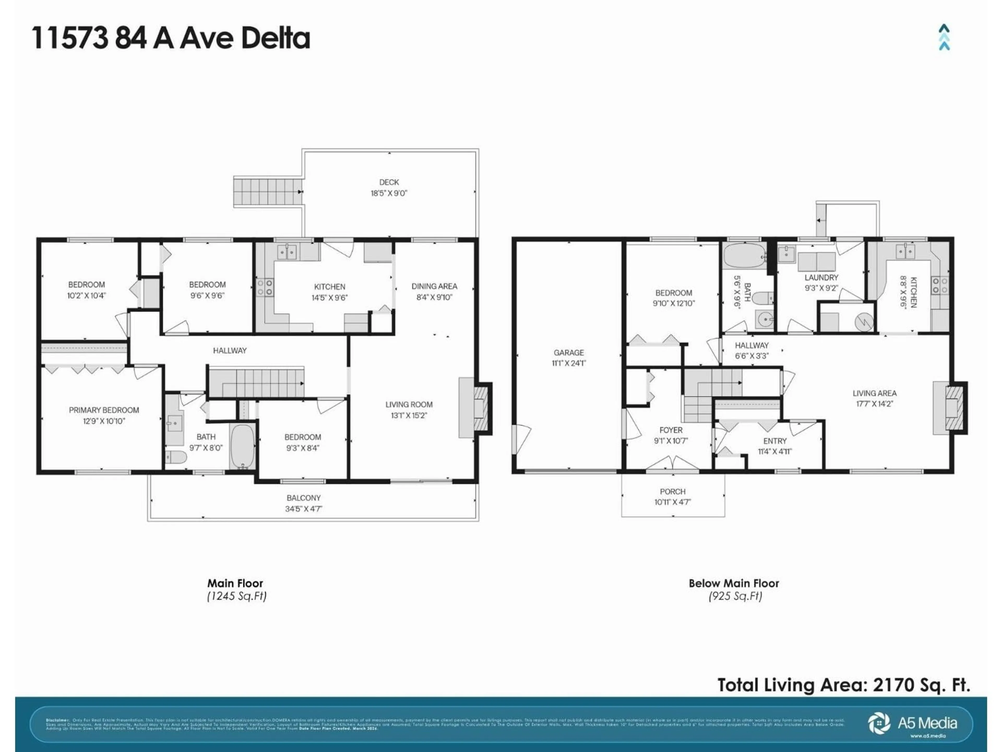 Floor plan for 11573 84A AVENUE, Delta British Columbia V4C2S5
