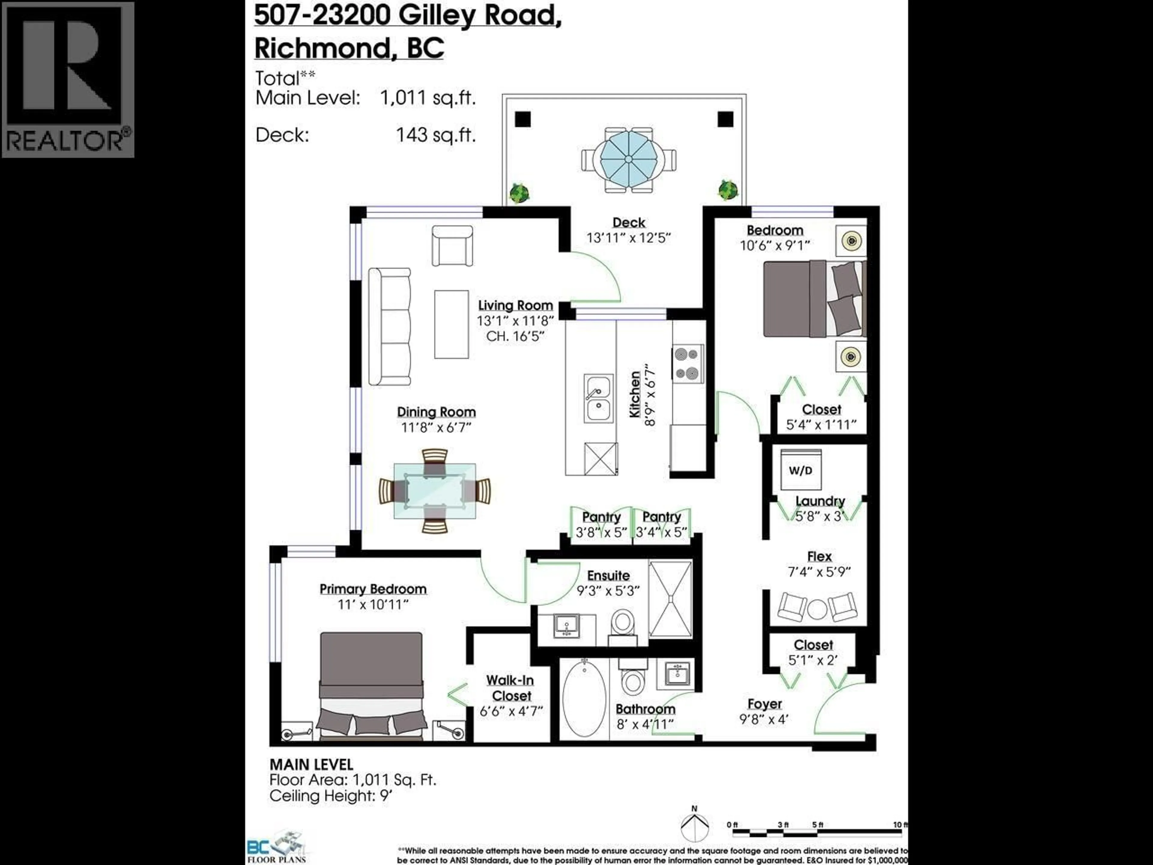 Floor plan for 507 - 23200 GILLEY ROAD, Richmond British Columbia V6V0C7