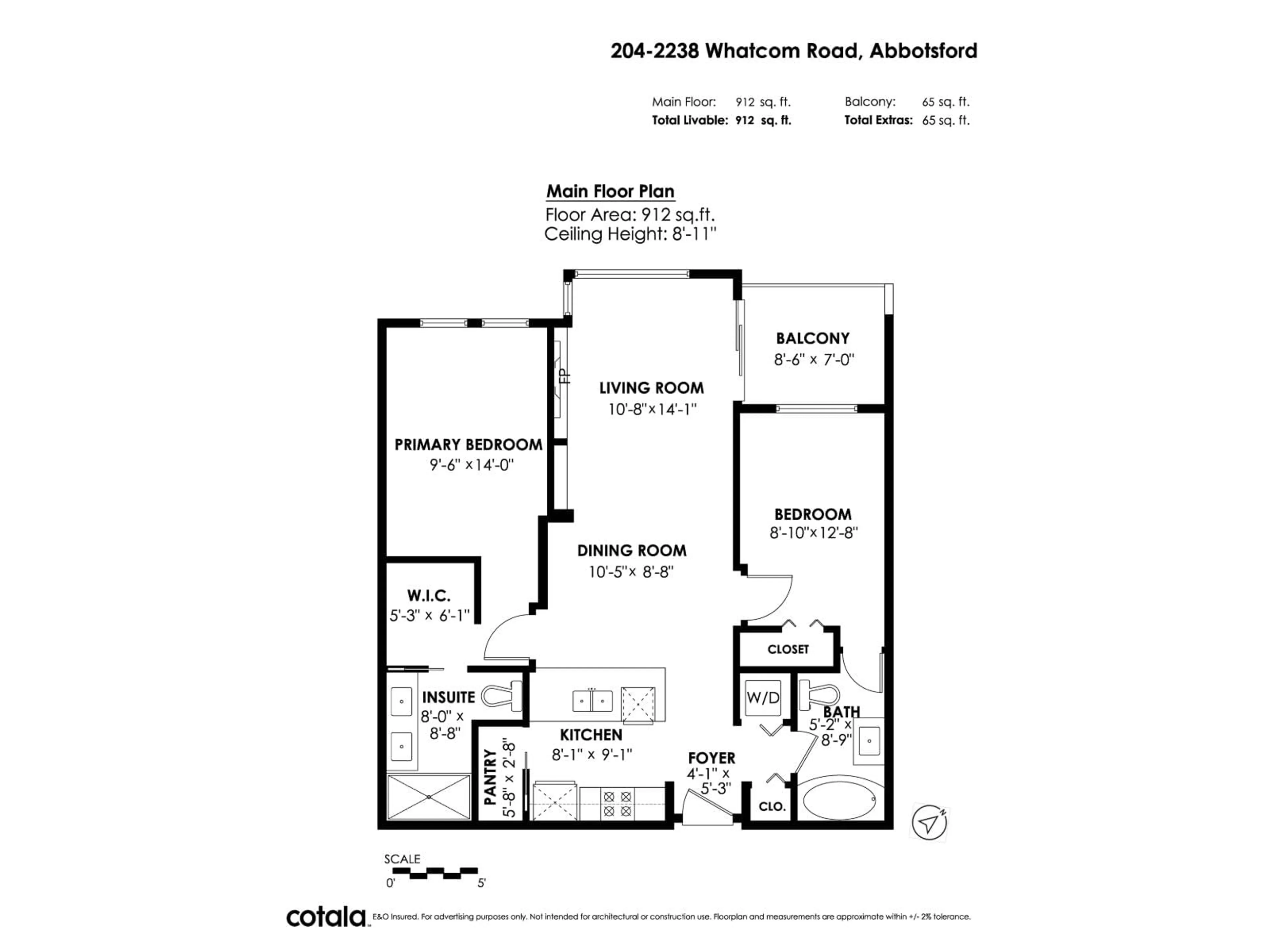 Floor plan for 204 - 2238 WHATCOM ROAD, Abbotsford British Columbia V3G0E6