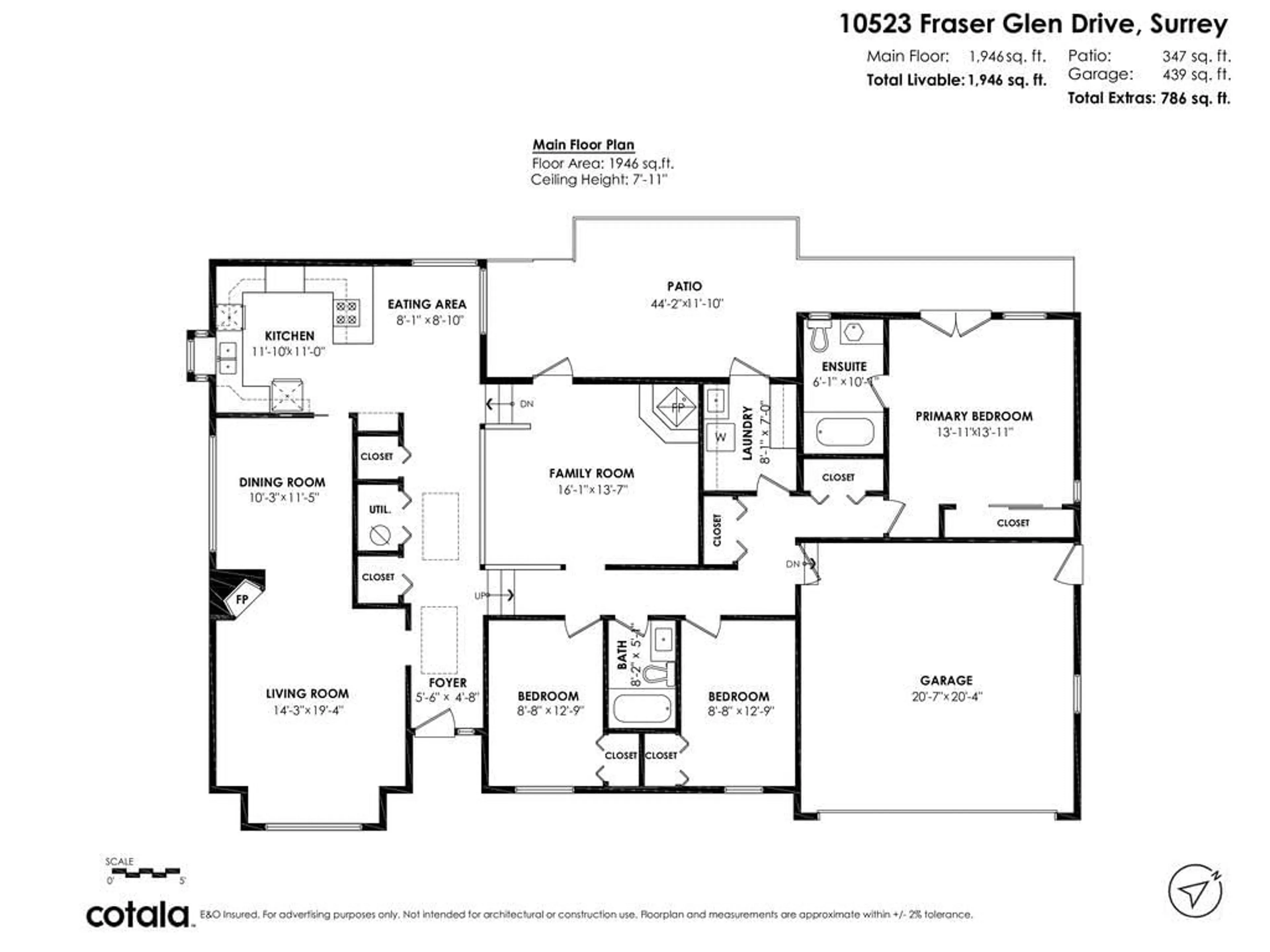 Floor plan for 10523 FRASERGLEN DRIVE, Surrey British Columbia V4N1V1