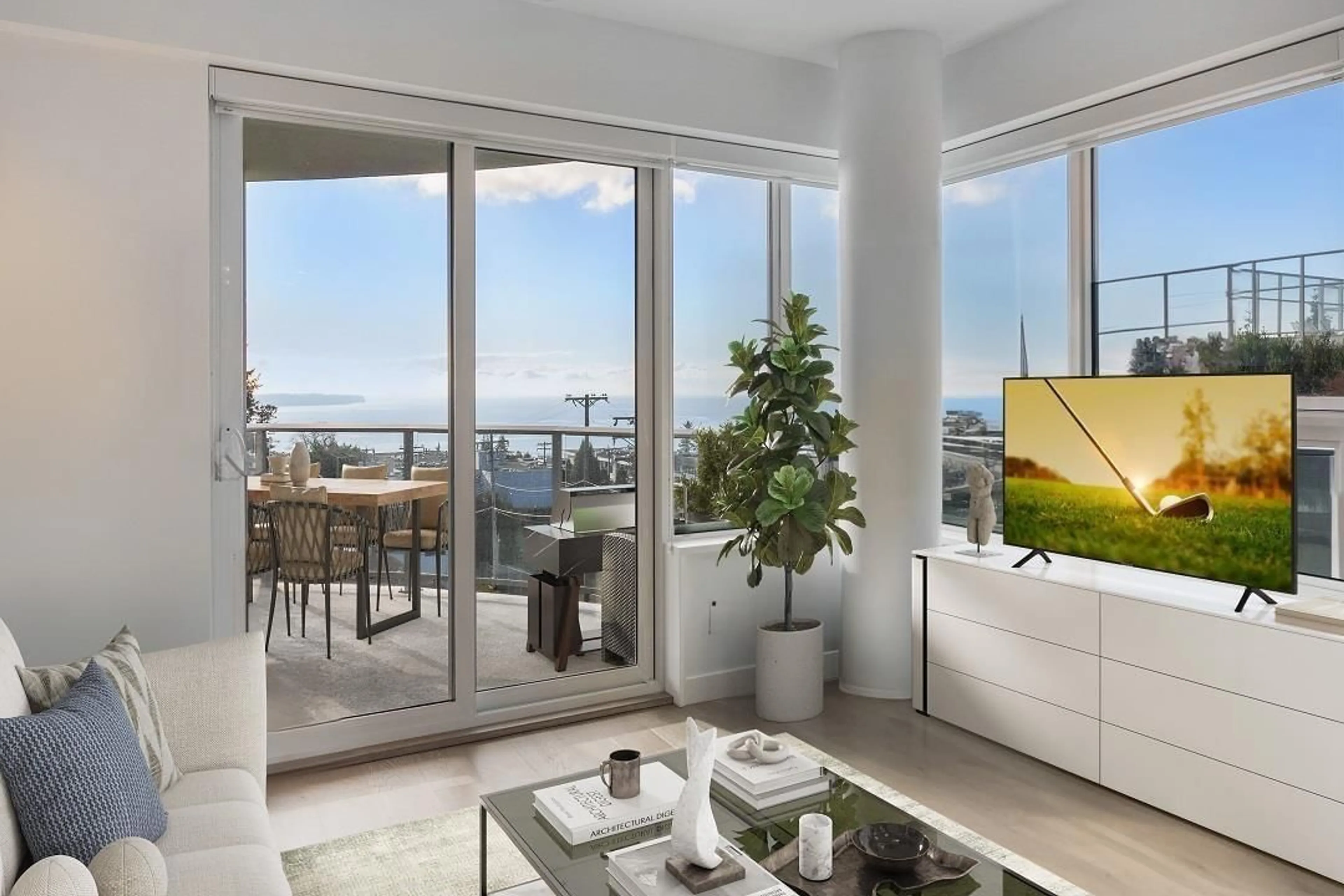 Living room with furniture, unknown for 408 - 1441 JOHNSTON ROAD, White Rock British Columbia V4B3Z4