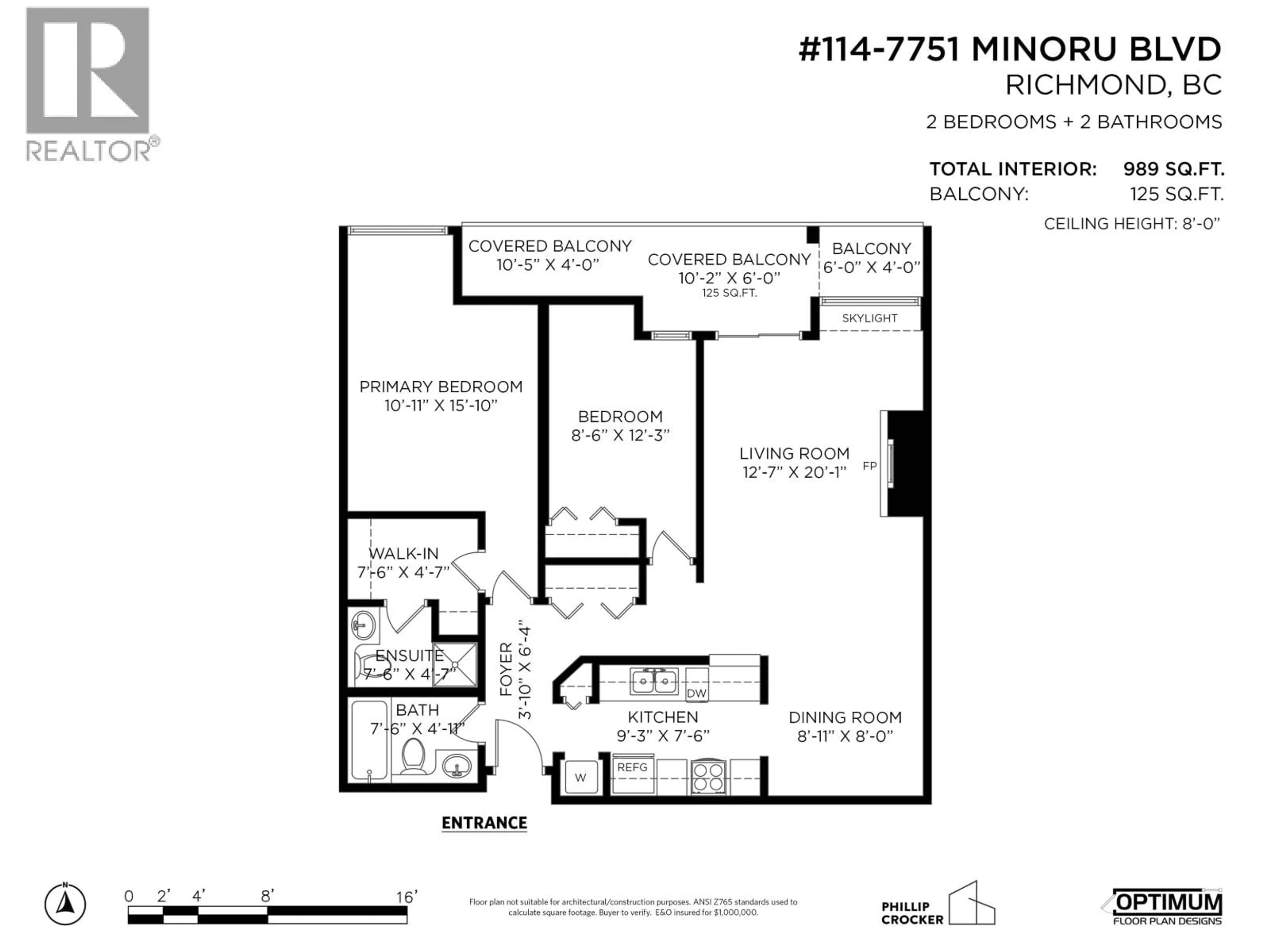 Floor plan for 114 - 7751 MINORU BOULEVARD, Richmond British Columbia V6Y3G7