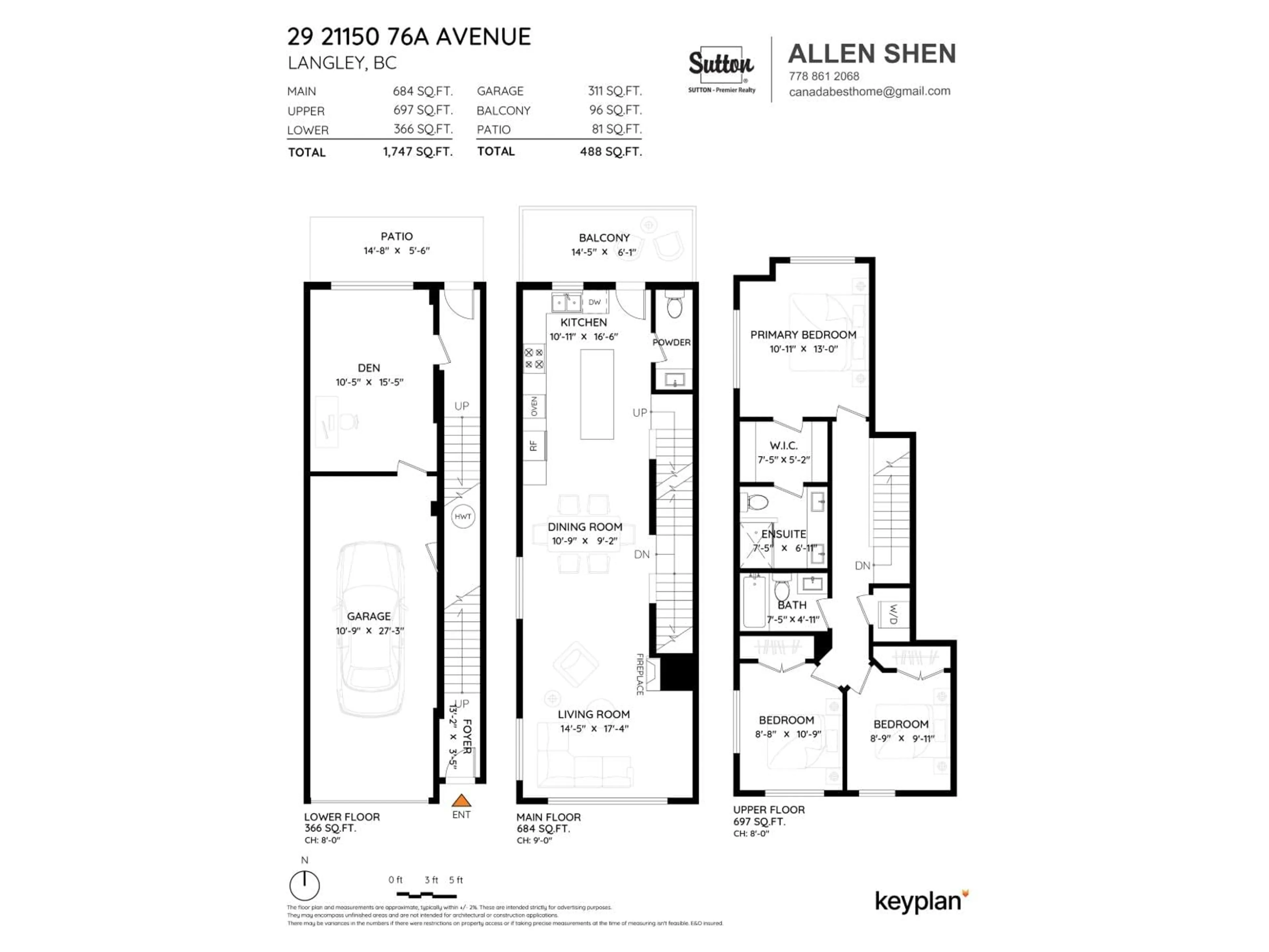 Floor plan for 29 - 21150 76A AVENUE, Langley British Columbia V2Y0V9