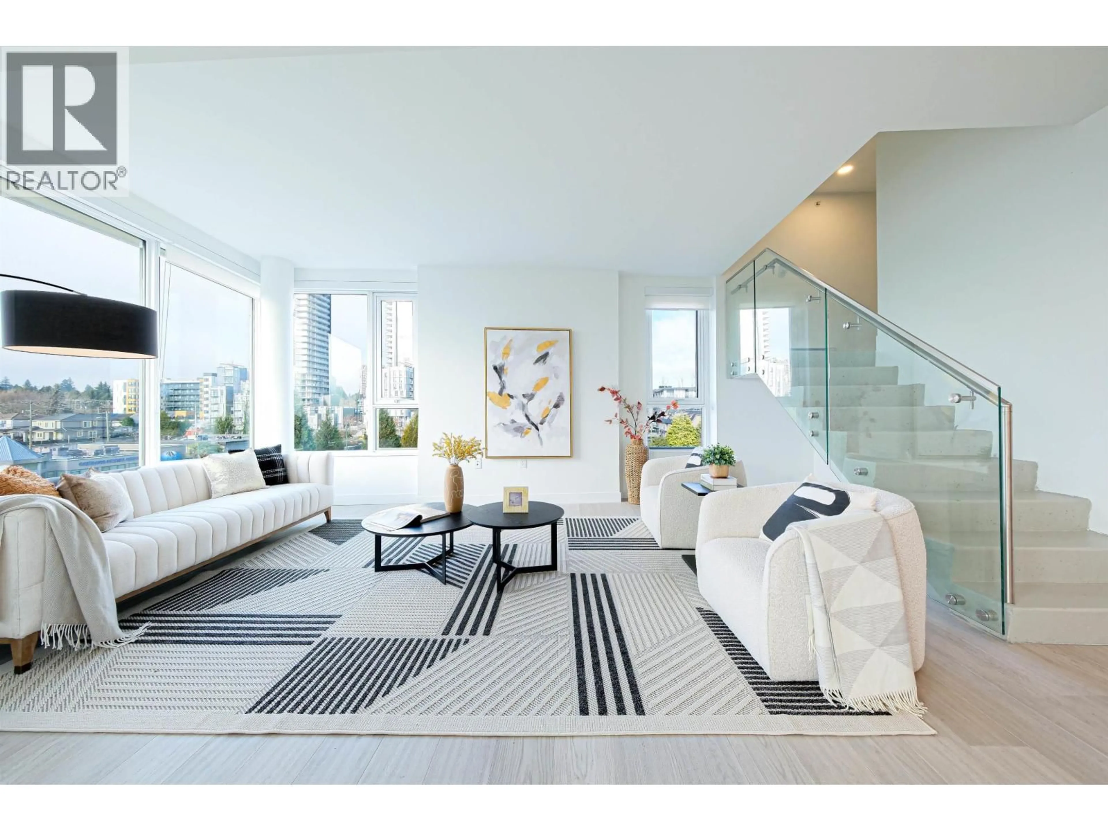 Living room with furniture, carpet floor for 602 - 7638 CAMBIE STREET, Vancouver British Columbia V6P3H7