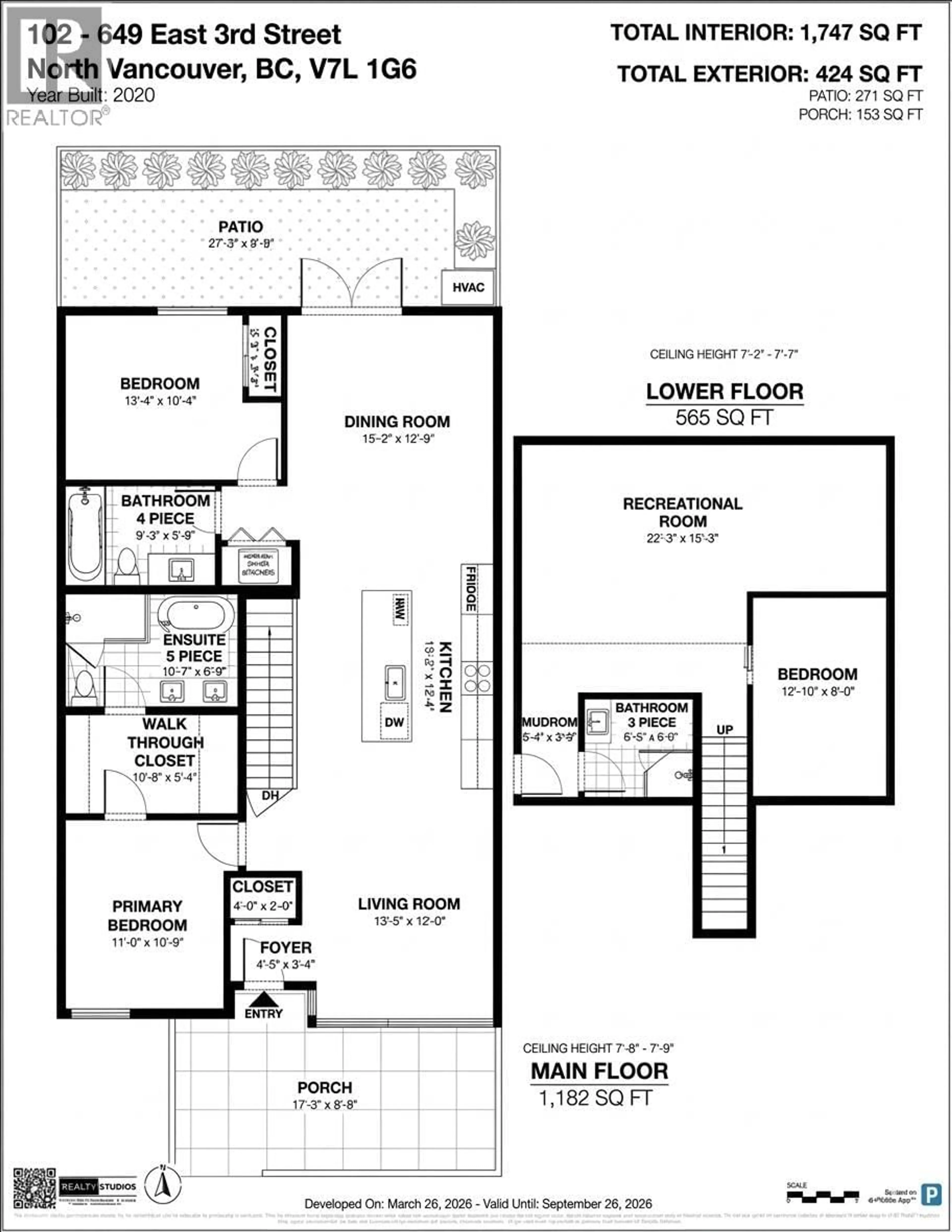 Floor plan for 102 - 649 3RD STREET, North Vancouver British Columbia V7L1G6