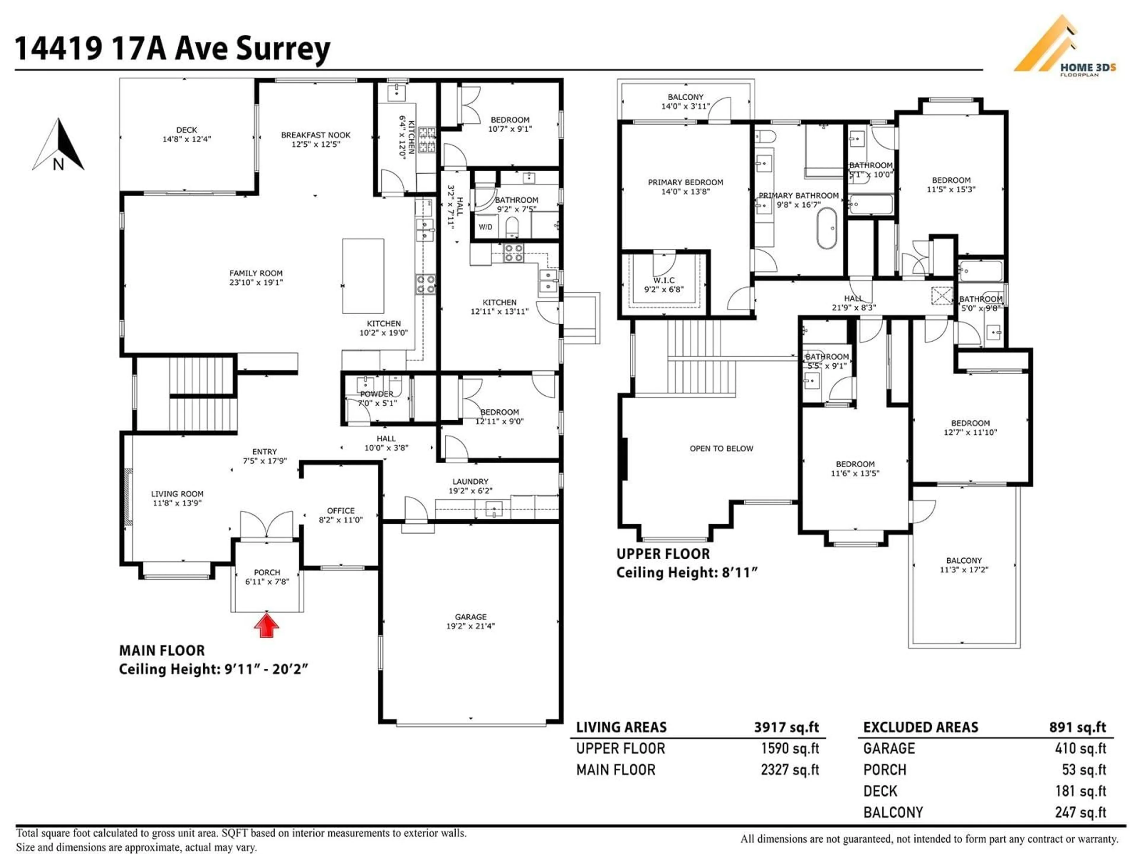 Floor plan for 14419 17A AVENUE, Surrey British Columbia V4A5P5