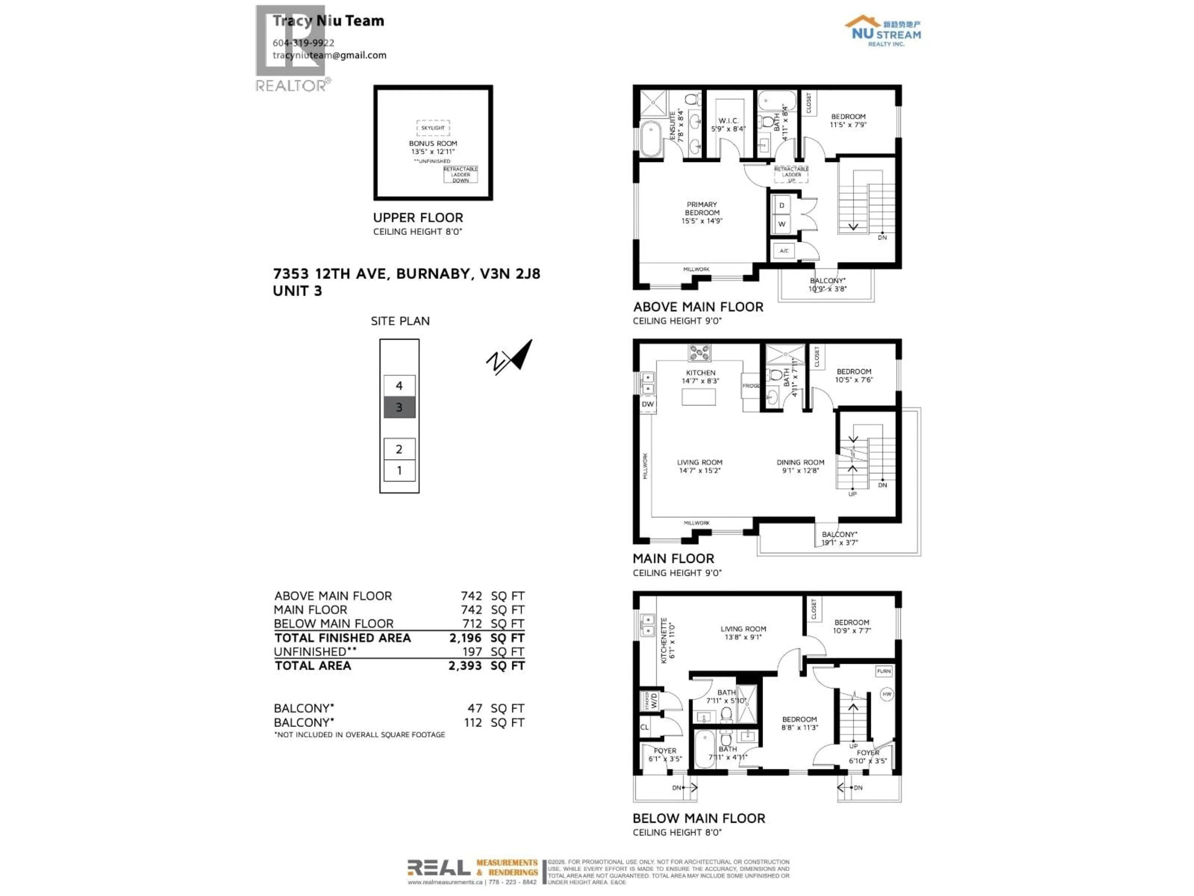 Floor plan for 3 - 7353 12TH AVENUE, Burnaby British Columbia V3N2J8