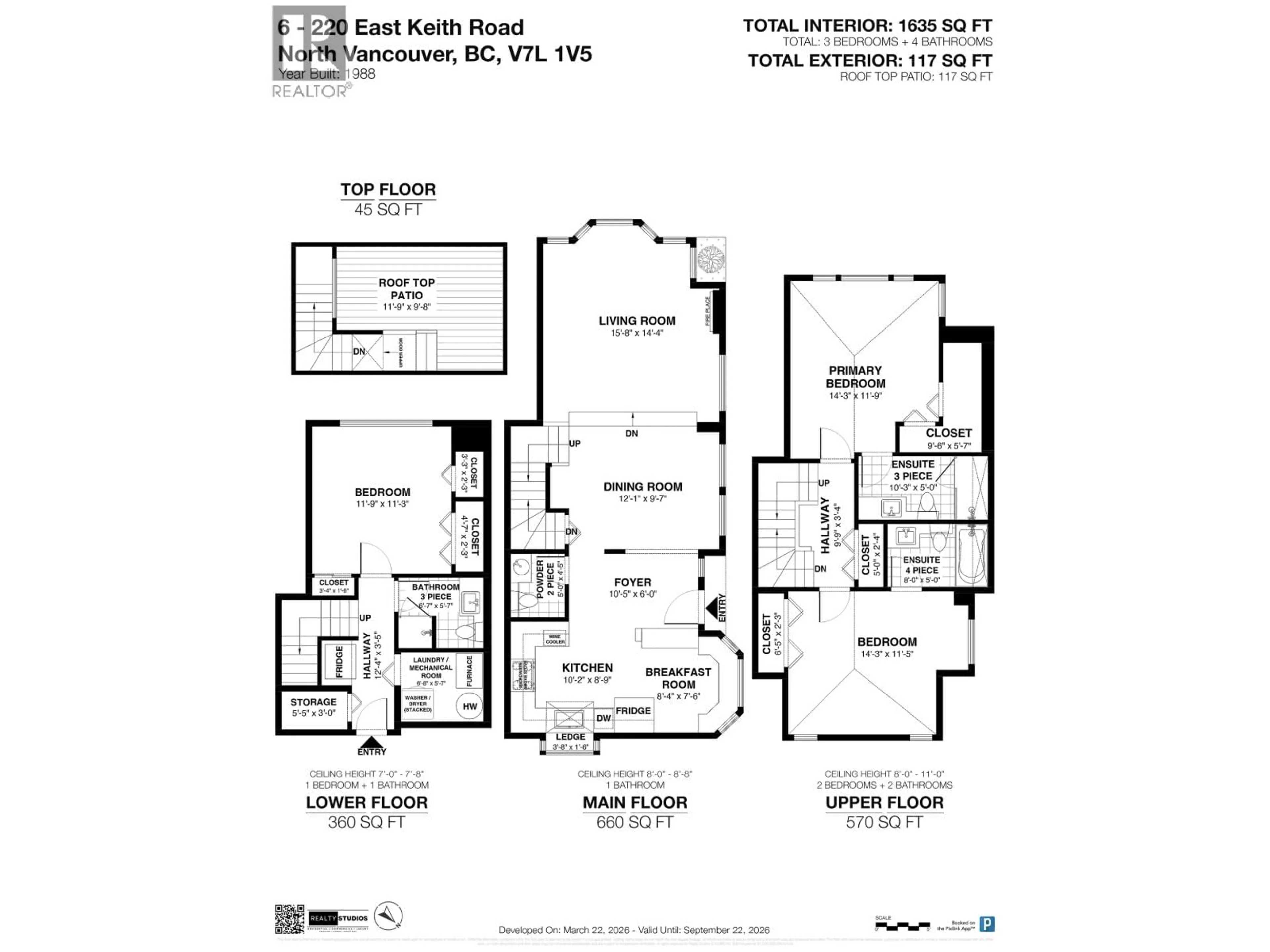 Floor plan for 6 - 220 KEITH ROAD, North Vancouver British Columbia V7L1V5