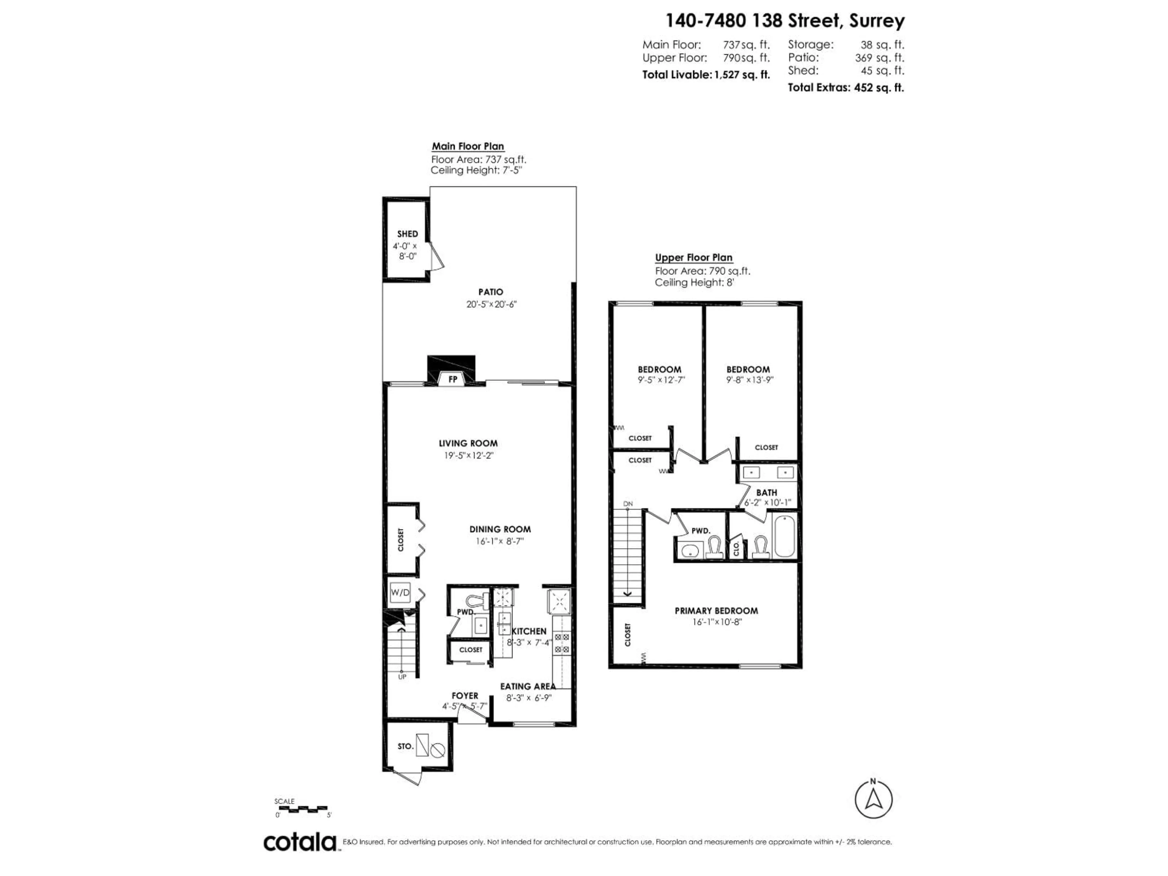 Floor plan for 140 - 7480 138 STREET, Surrey British Columbia V3W6G4