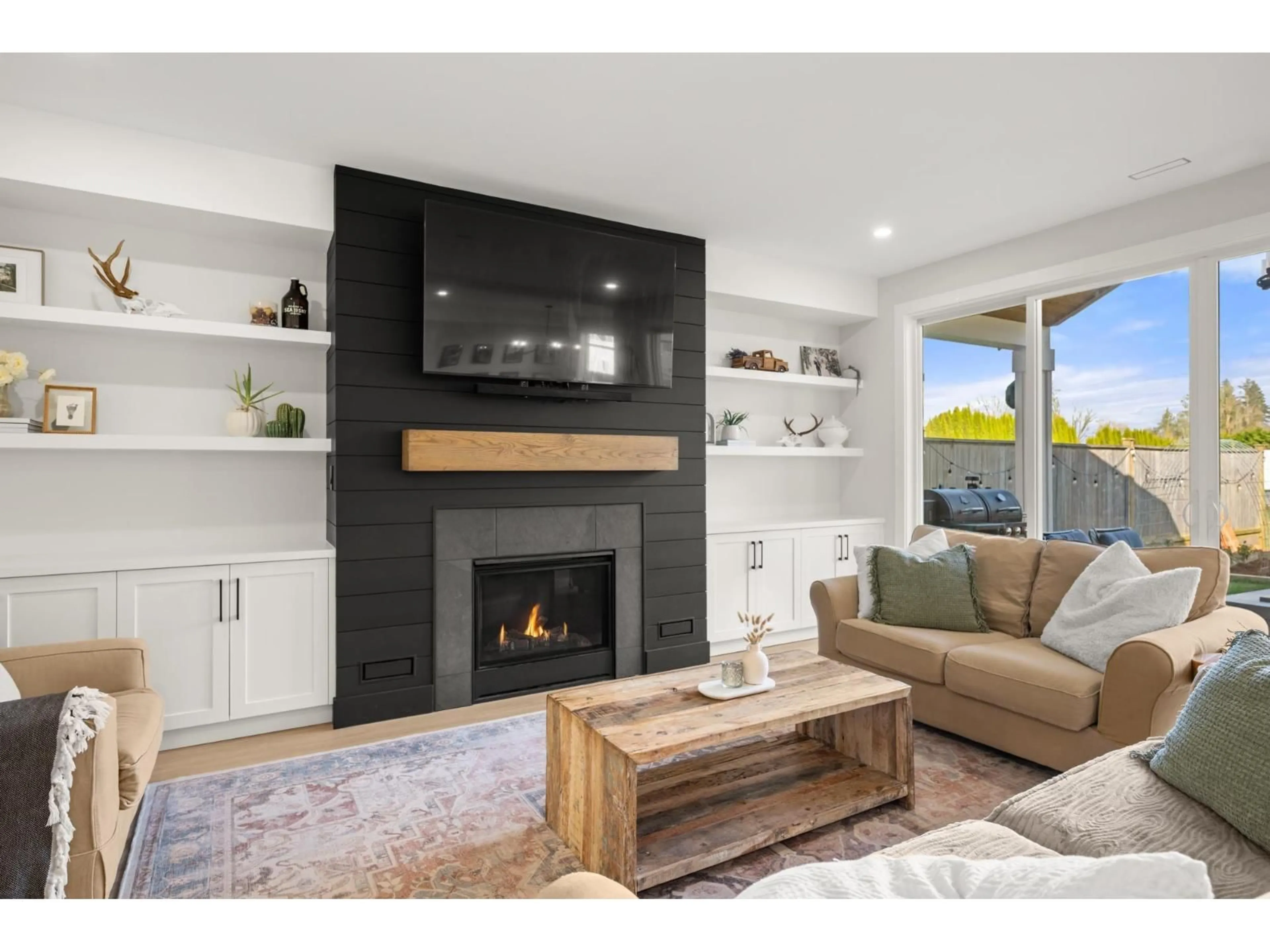 Living room with furniture, wood/laminate floor for 4034 248 STREET, Langley British Columbia V4W1E3
