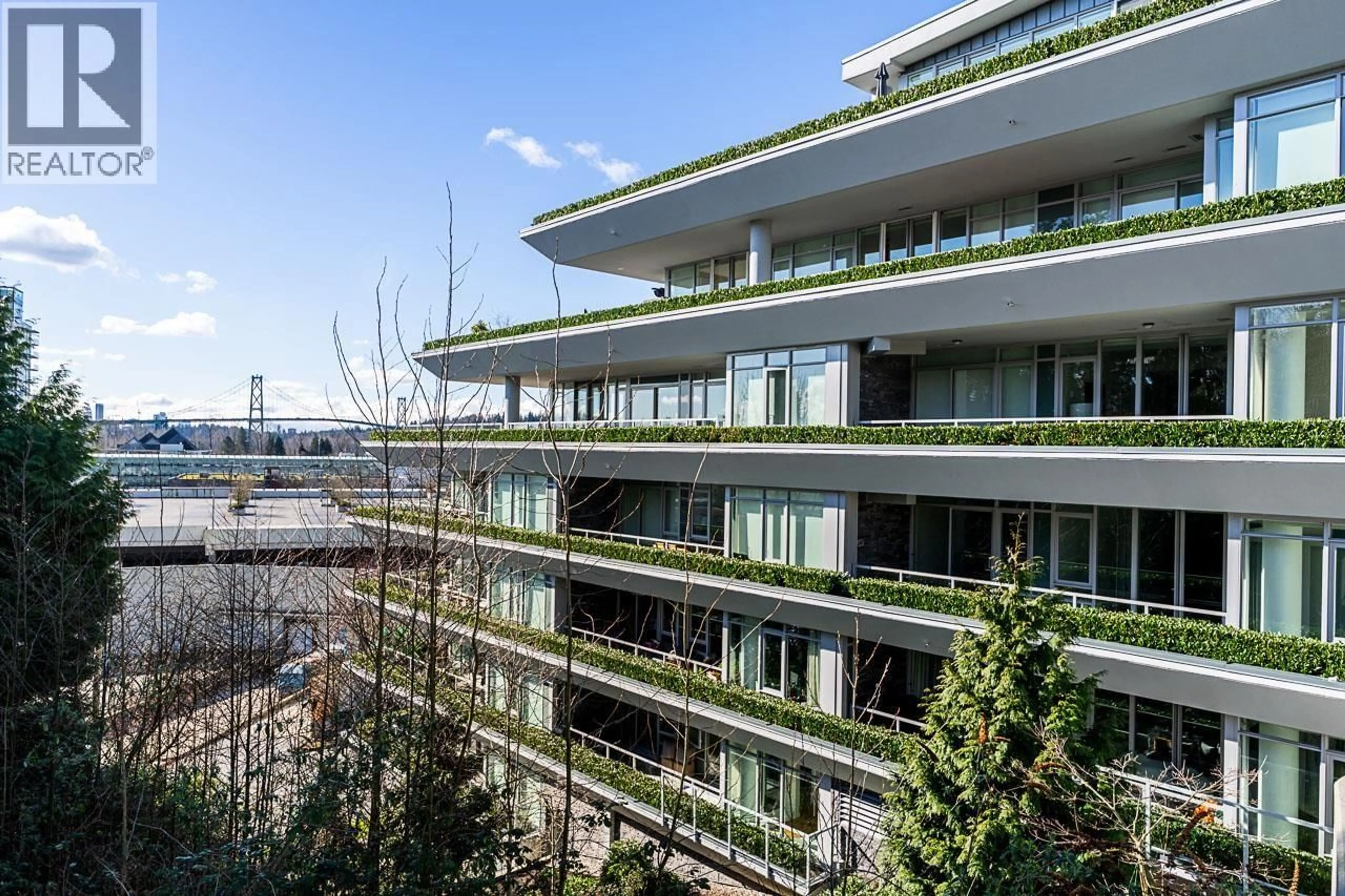 Balcony in the apartment, city buildings view from balcony for 401 - 768 ARTHUR ERICKSON PLACE, West Vancouver British Columbia V7T0B6