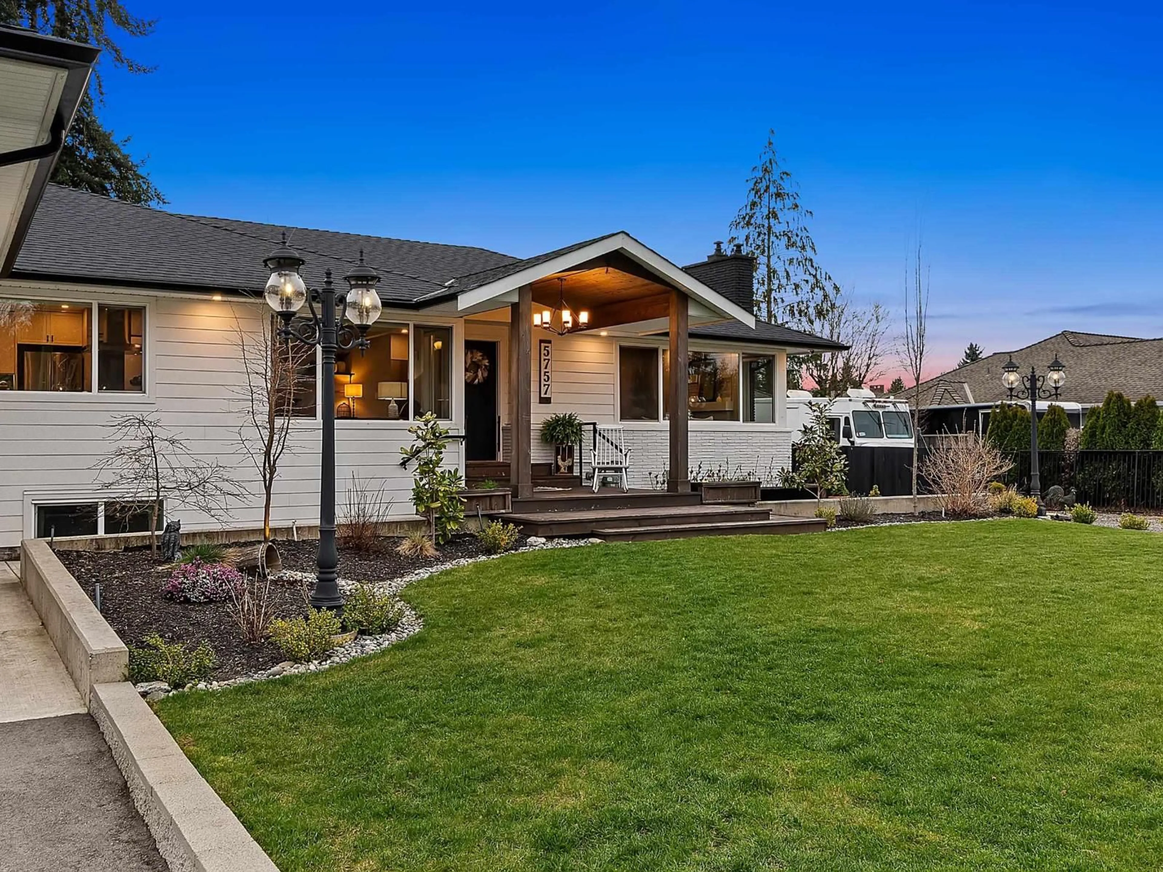 Home with vinyl exterior material, street for 5757 246 STREET, Langley British Columbia V2Z1H1