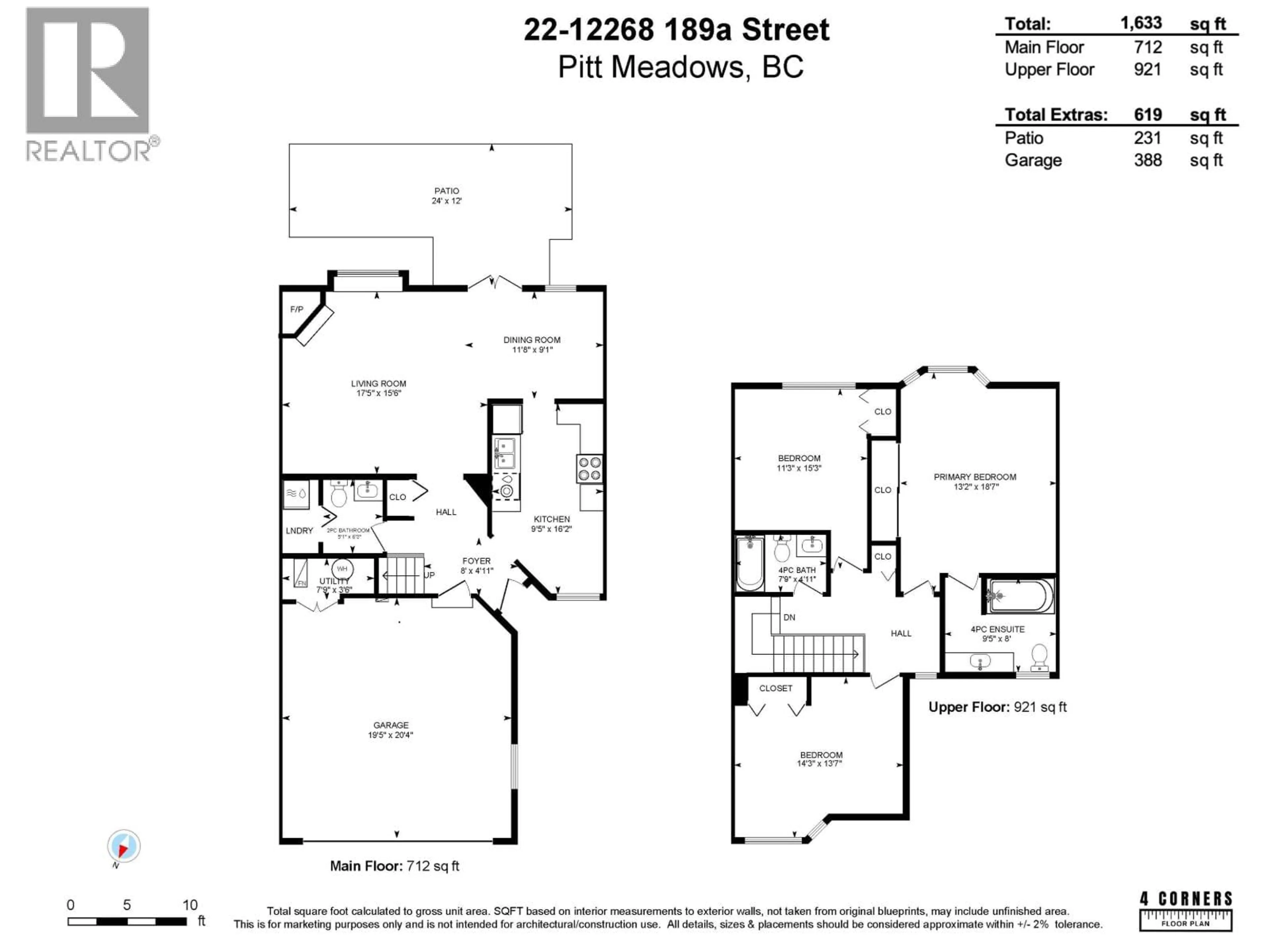 Floor plan for 22 - 12268 189A STREET, Pitt Meadows British Columbia V3Y2M7