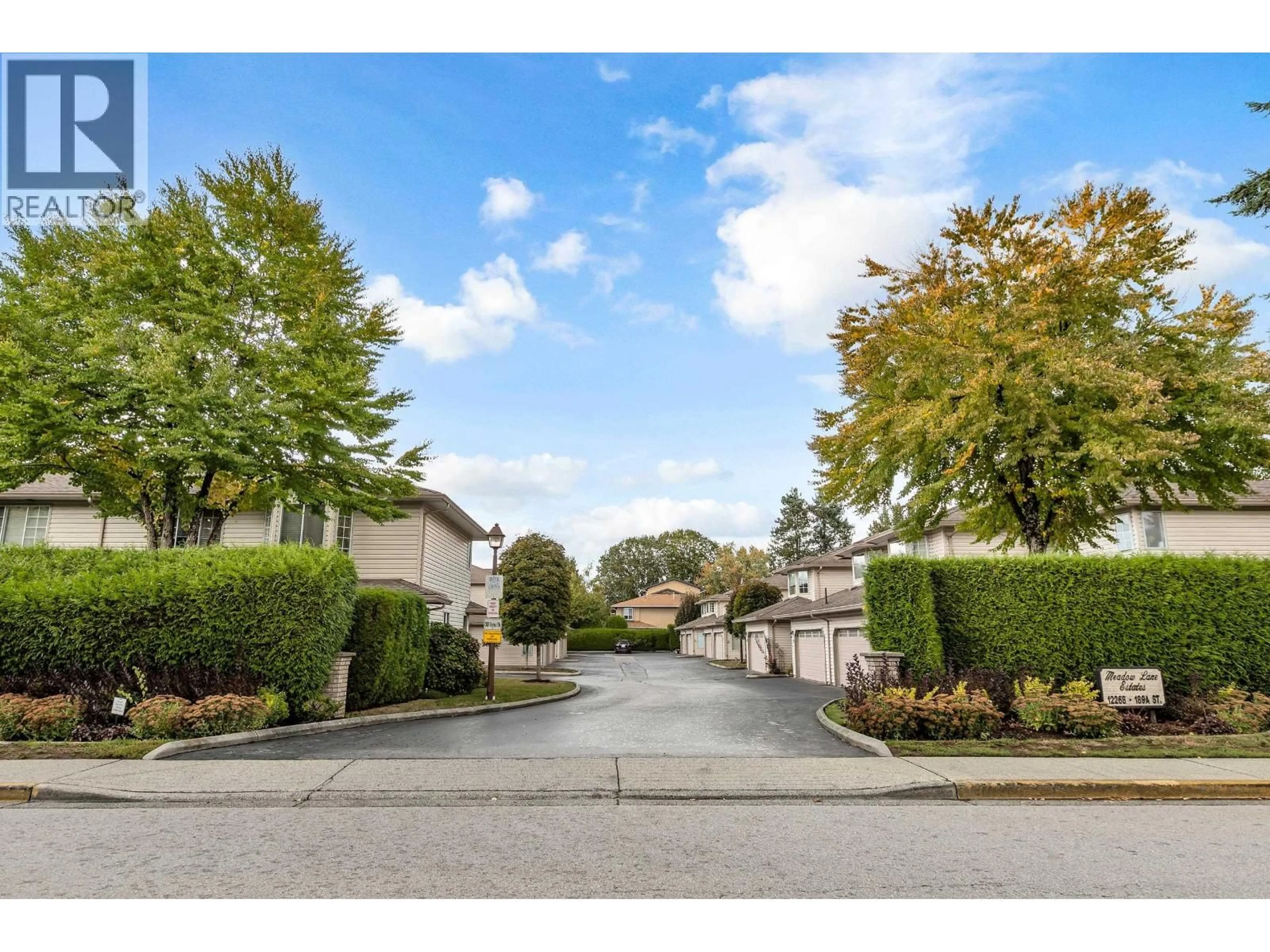 A pic from outside/outdoor area/front of a property/back of a property/a pic from drone, street for 22 - 12268 189A STREET, Pitt Meadows British Columbia V3Y2M7