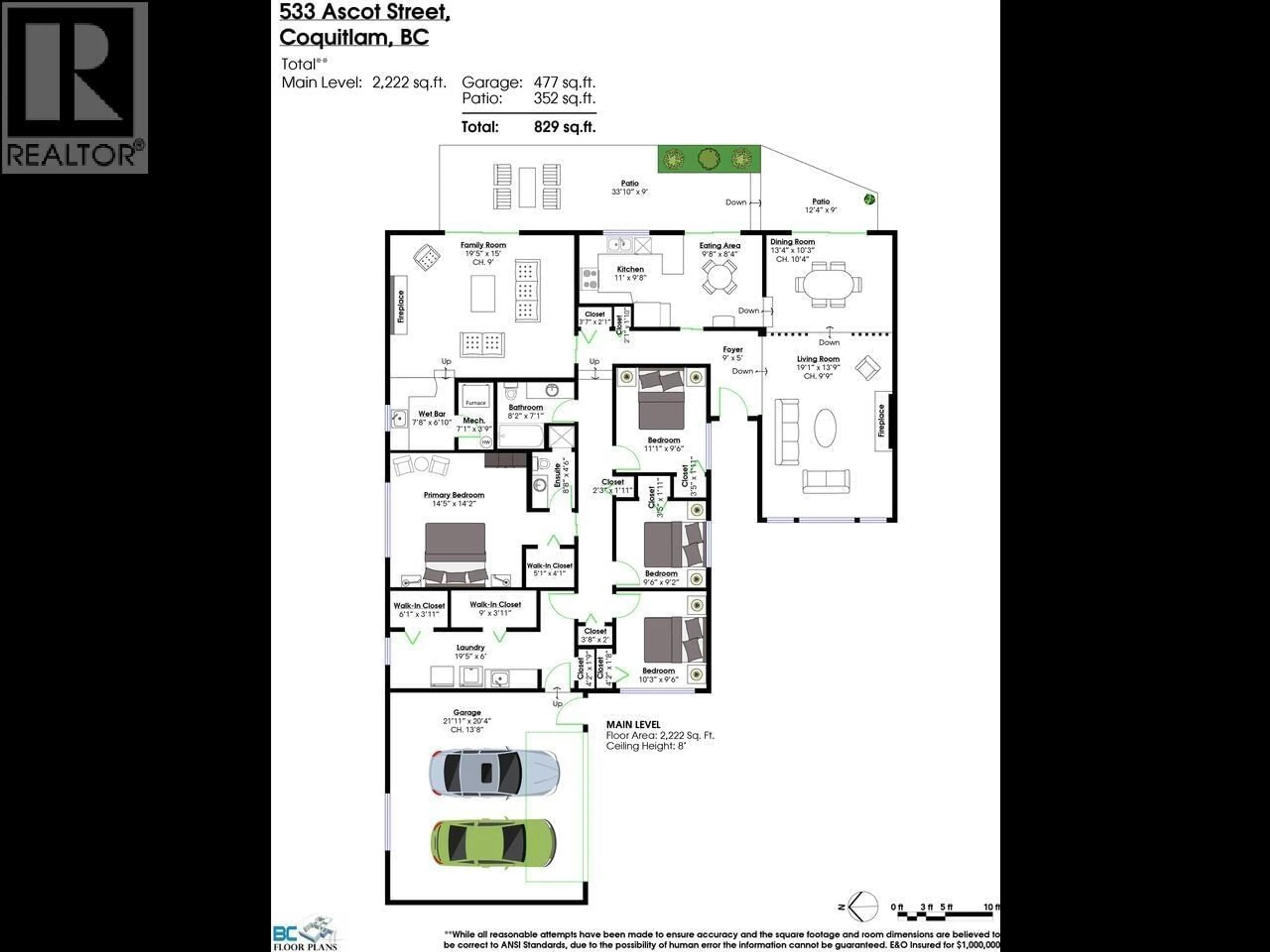 Floor plan for 533 ASCOT STREET, Coquitlam British Columbia V3J6H5