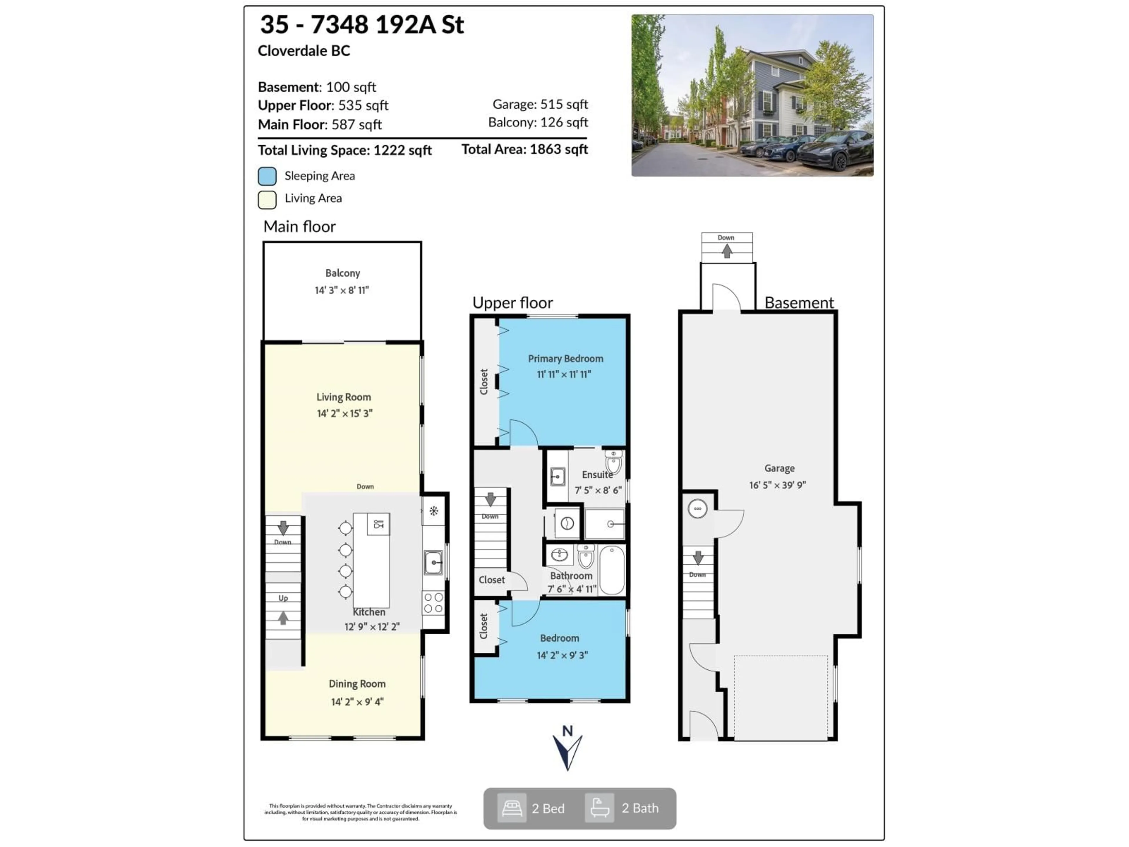 Floor plan for 35 - 7348 192A STREET, Surrey British Columbia V4N6J2