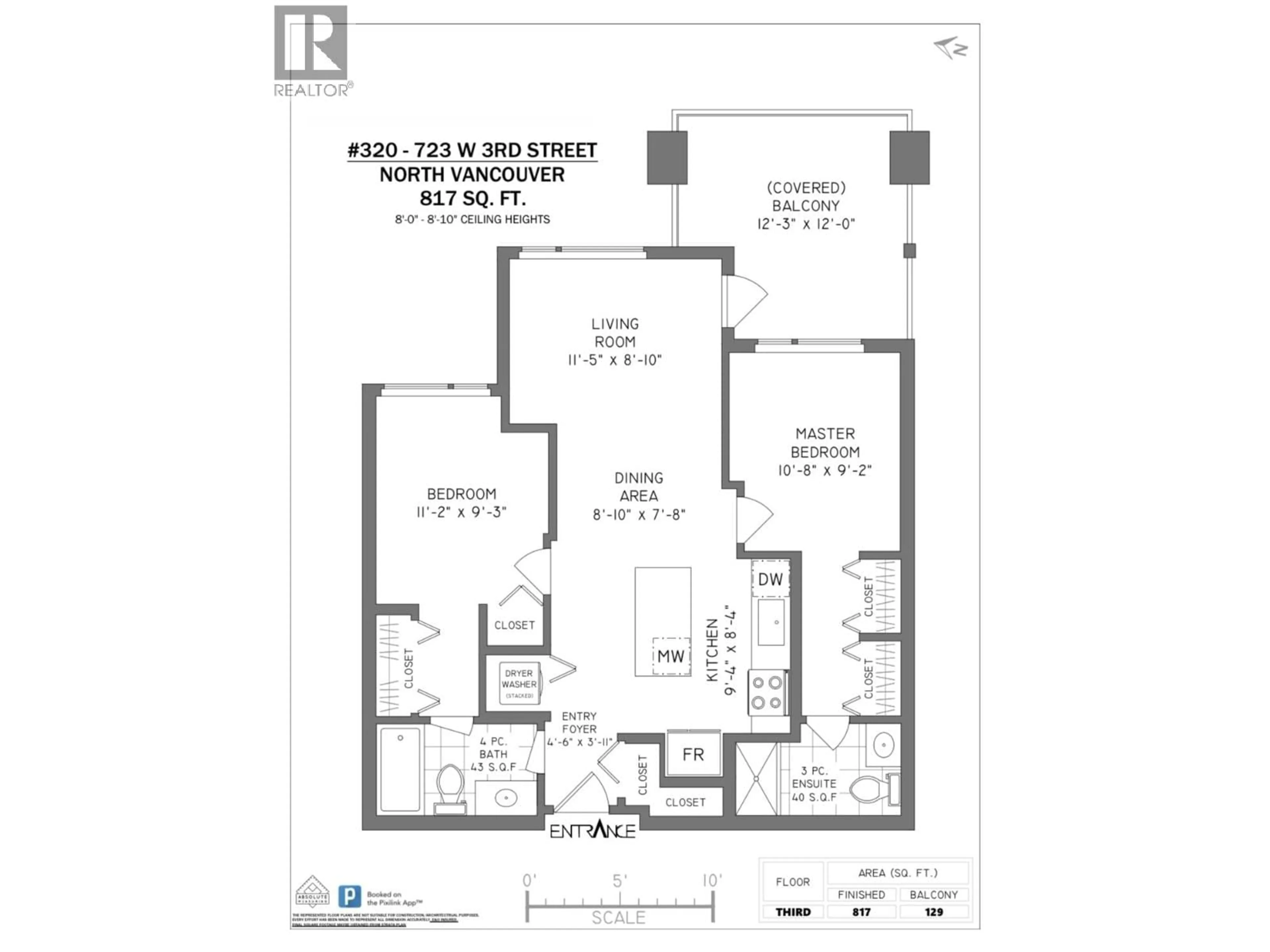 Floor plan for 320 - 723 3RD STREET, North Vancouver British Columbia V7M0E4