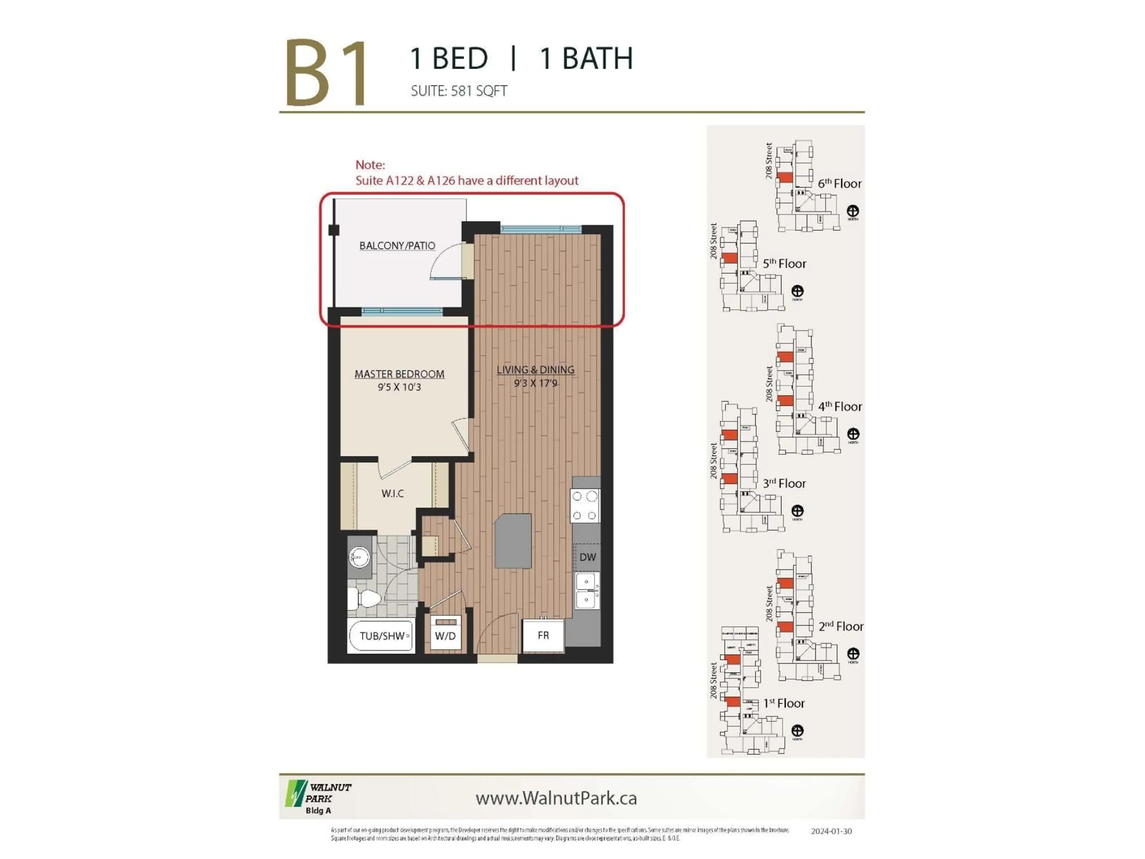 Floor plan for A126 - 8233 208B STREET STREET, Langley British Columbia V2Y4M7