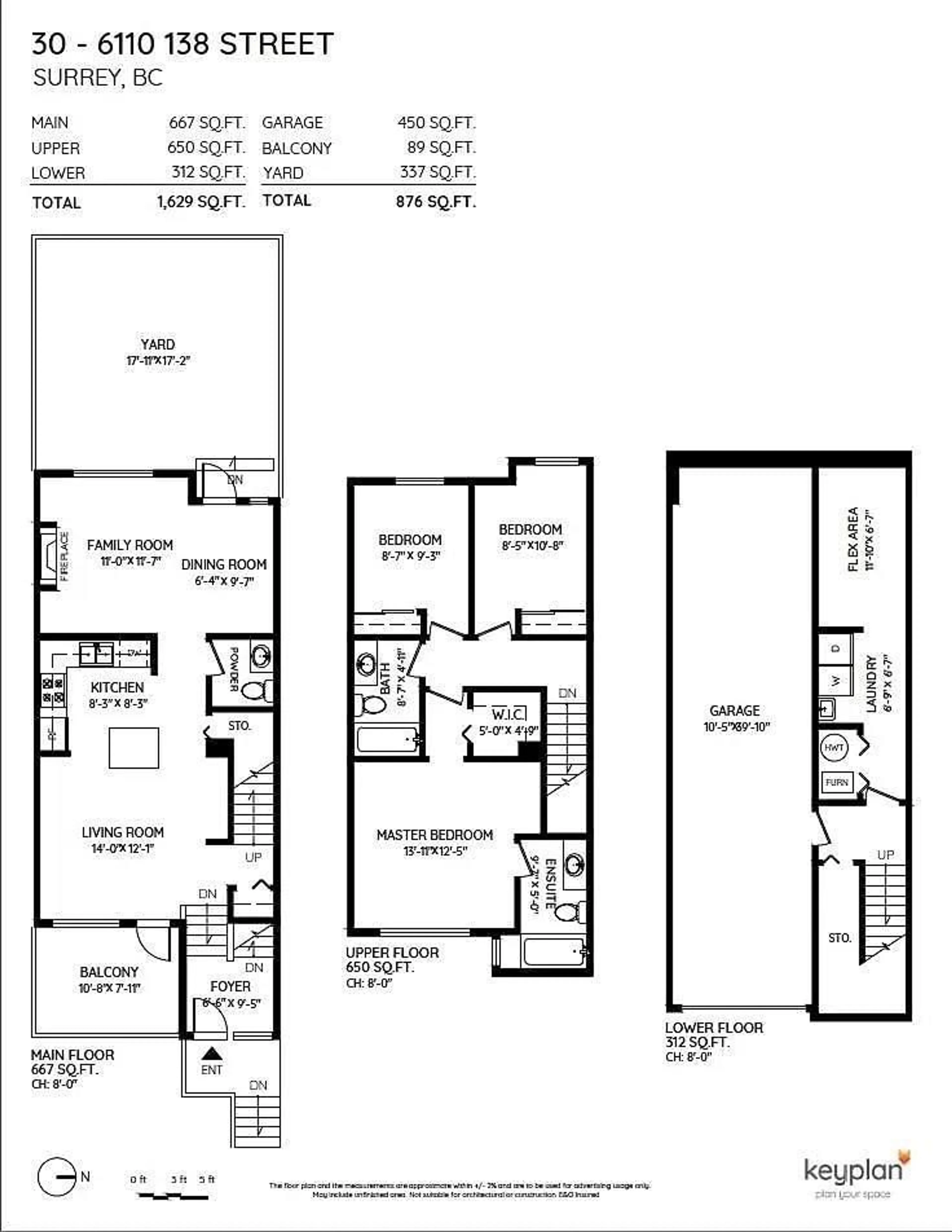 Floor plan for 30 - 6110 138 STREET, Surrey British Columbia V3K3V6