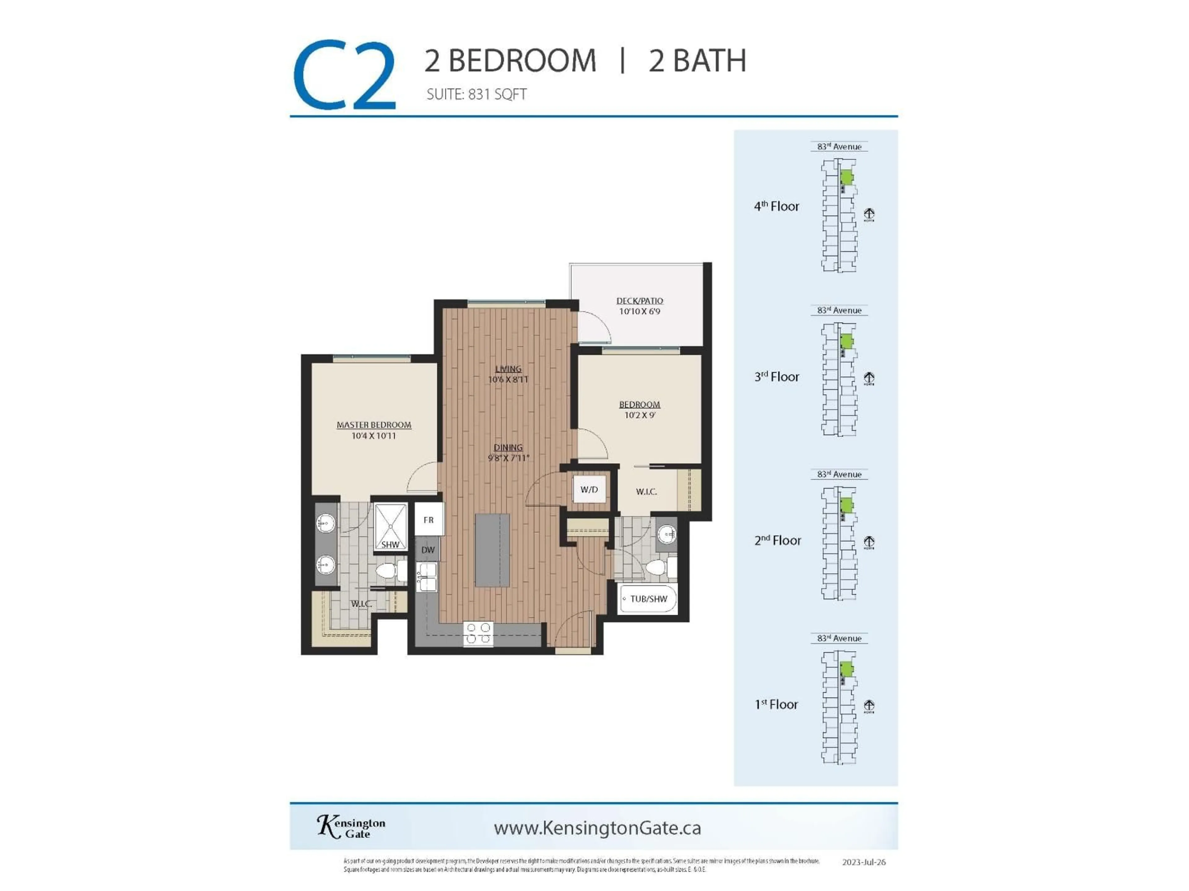 Floor plan for 320 - 20926 83 AVENUE AVENUE, Langley British Columbia V2Y3Y9