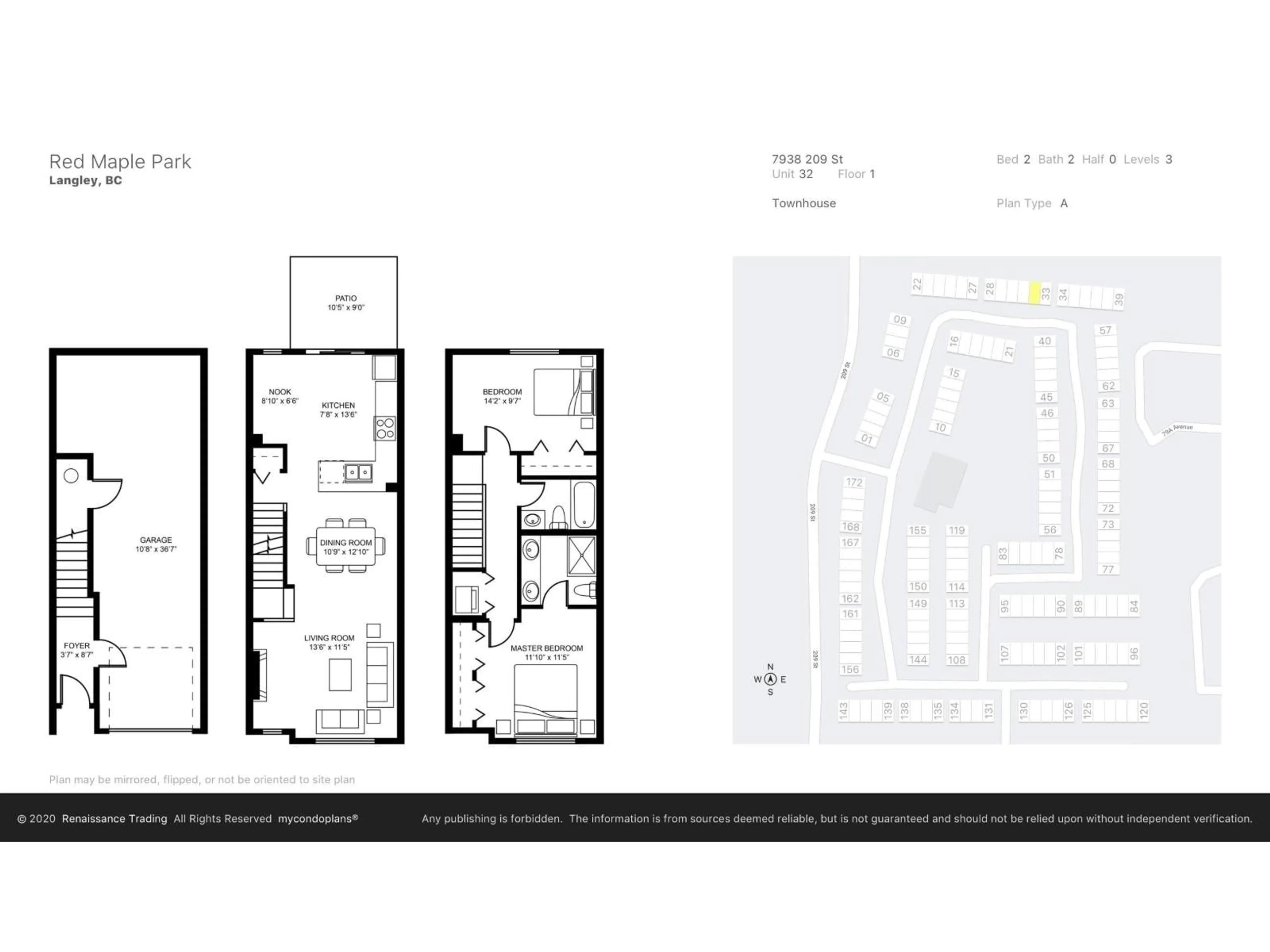 Floor plan for 32 - 7938 209 STREET, Langley British Columbia V2Y0K1